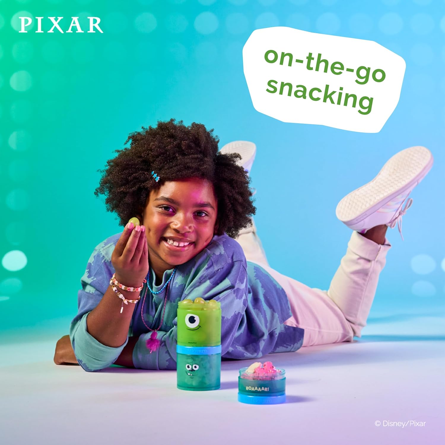 Whiskware Disney Pixar Stackable Snack Containers for Kids and Toddlers, 3 Stackable Snack Cups for School and Travel, Monsters Inc Mike Wazowski and Sulley - Monsters Inc. image number 6