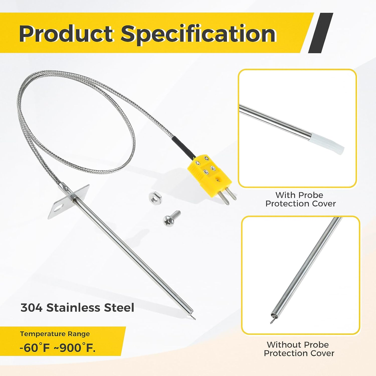 Temperature Probe Replacement for Masterbuilt Gravity Series 560/800/1050 XL & Digital Charcoal Grill & Smokers, Replace Part Number: 9904190024 image number 5