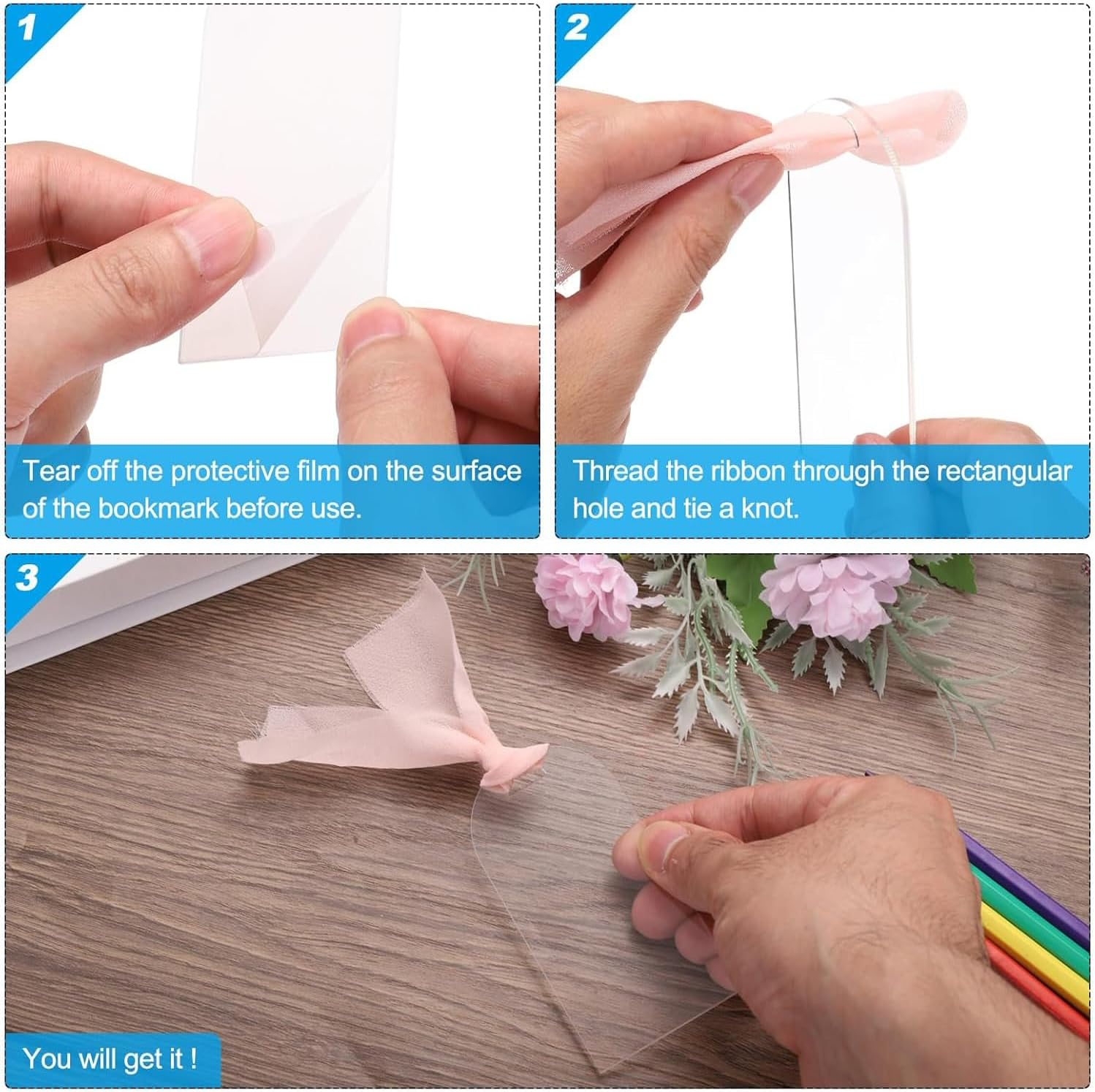 Xinghonyac 30 Pcs Frosted Acrylic Wedding Card, Arch Blank Wedding Decoration Seating Cards with Ribbon, DIY Place Cards, Decor Acrylic Name Tag for Table Setting Wedding, Dinner Parties Guest Name image number 5