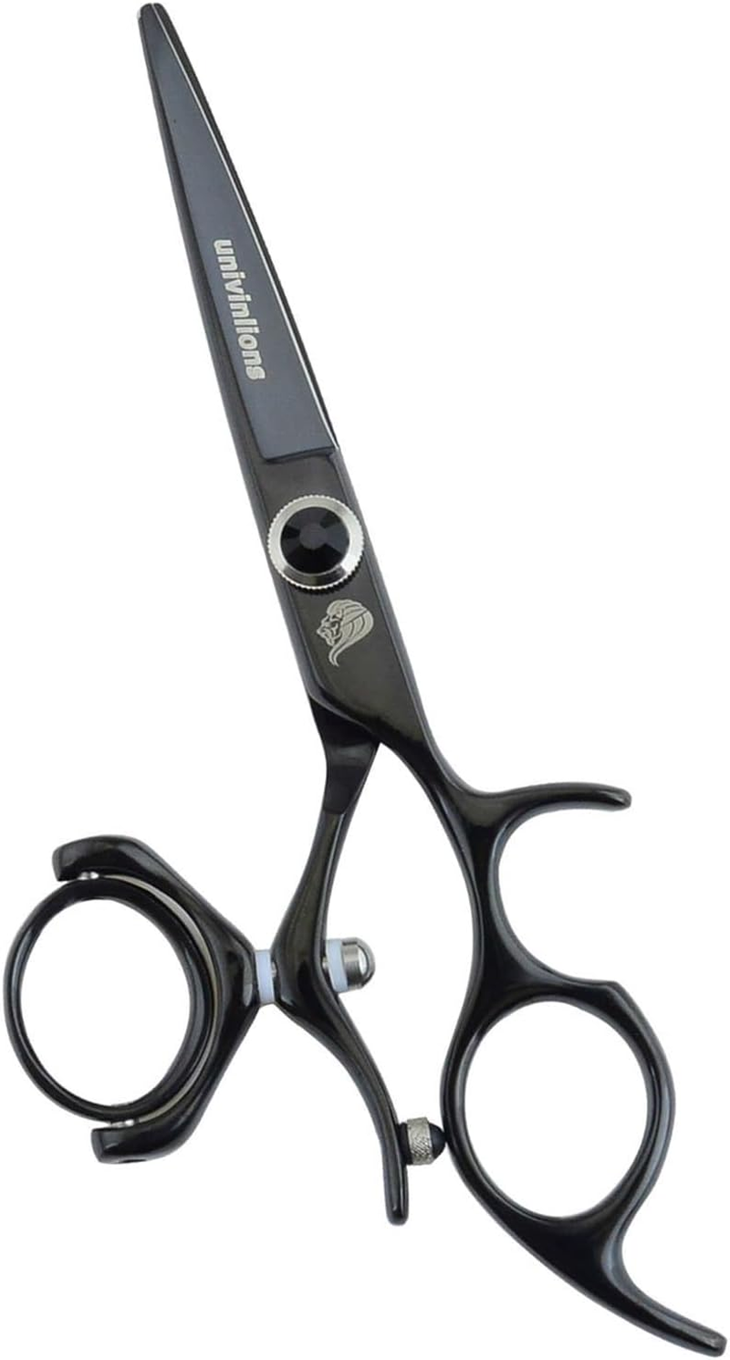 5.5" Swivel Thumb Hair Cutting Shears Japanese Hairdressing Scissors Flying Shears Rotary Hair Cutting Scissors Rotating Straight Clippers Finishing Trimmers image number 5