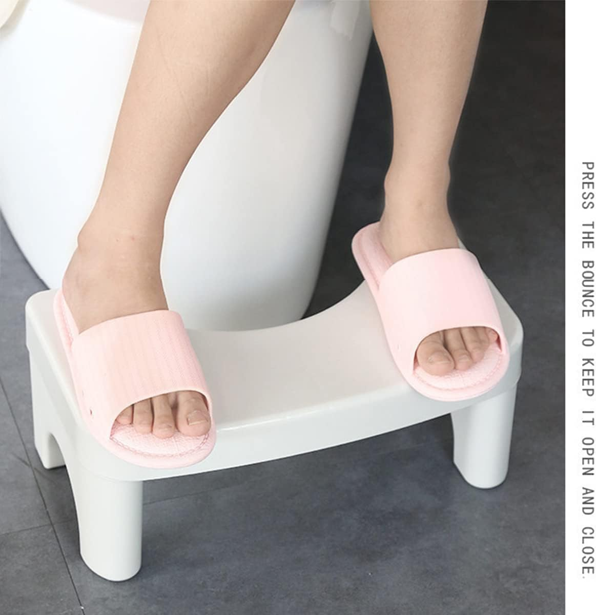 Toilet Stool,Detachable Potty Step Stool, Folding Squatting Poop 6.5'' Height Safe Healthier Simple Design White image number 6