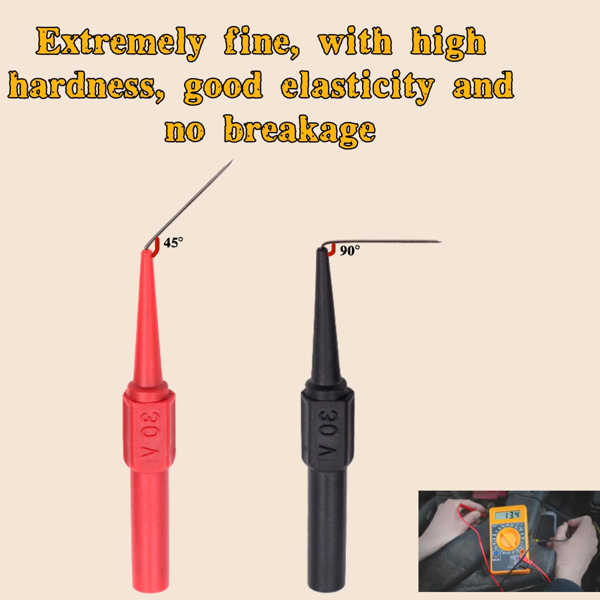 10 Needle Test Probes, Multimeter Probe Kit, Automotive Insulated Wire Threading, Non-Destructive Threading Multimeter Kit 0.7Mm image number 2