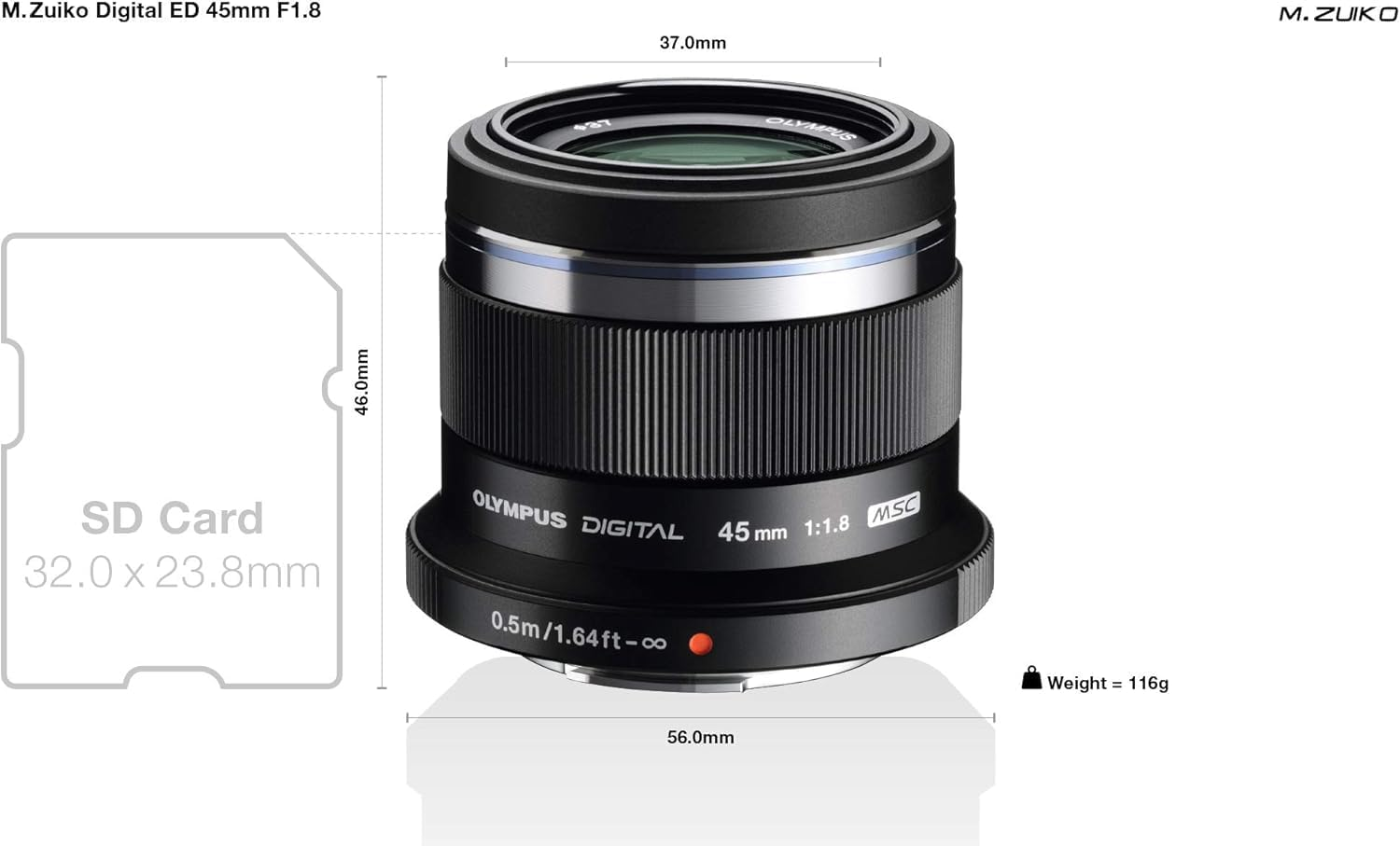 Olympus M. Zuiko Digital ED 45Mm F1.8 (Black) Lens for Olympus and Panasonic Micro 4/3 Cameras - (International Version) image number 2