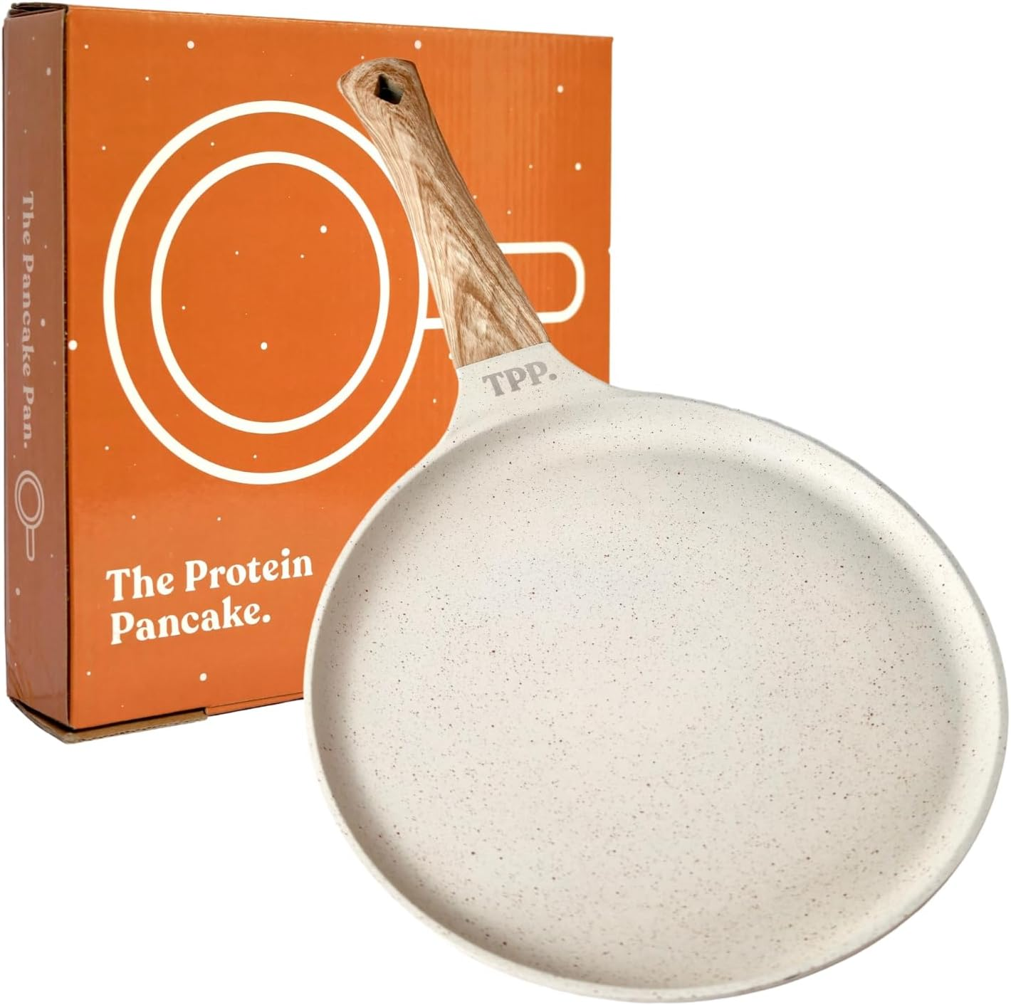 Ceramic Pancake Pan 25Cm Natural Ceramic Coating PFOA Free Dosa Pan Crepe & Omelette Pan Flat Skillet Tawa Griddle with Ergonomic Handle + Induction Compatible