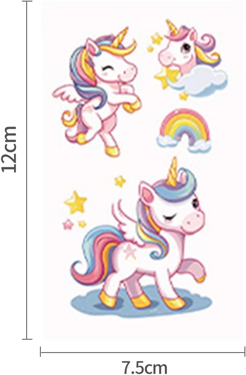 Shalve Unicorn Glitter Tattoo 12 Sheets Unicorn Temporary Tattoos Kit Party Favours Waterproof Fake Tattoos Birthday Party Favors Goodie Bags Stuffers image number 5