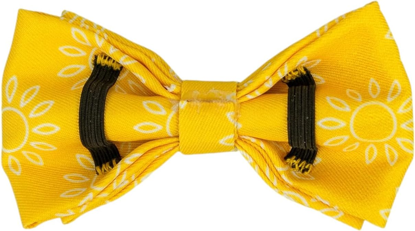 Dan & Sam Wild Sunflower Bowtie, Vibrant Yellow Floral Design, Adds Style to Everyday Pet Looks, Ideal for Walks or Special Moments, Easy to Attach, Secure Collar Threading, Matching Accessories image number 2