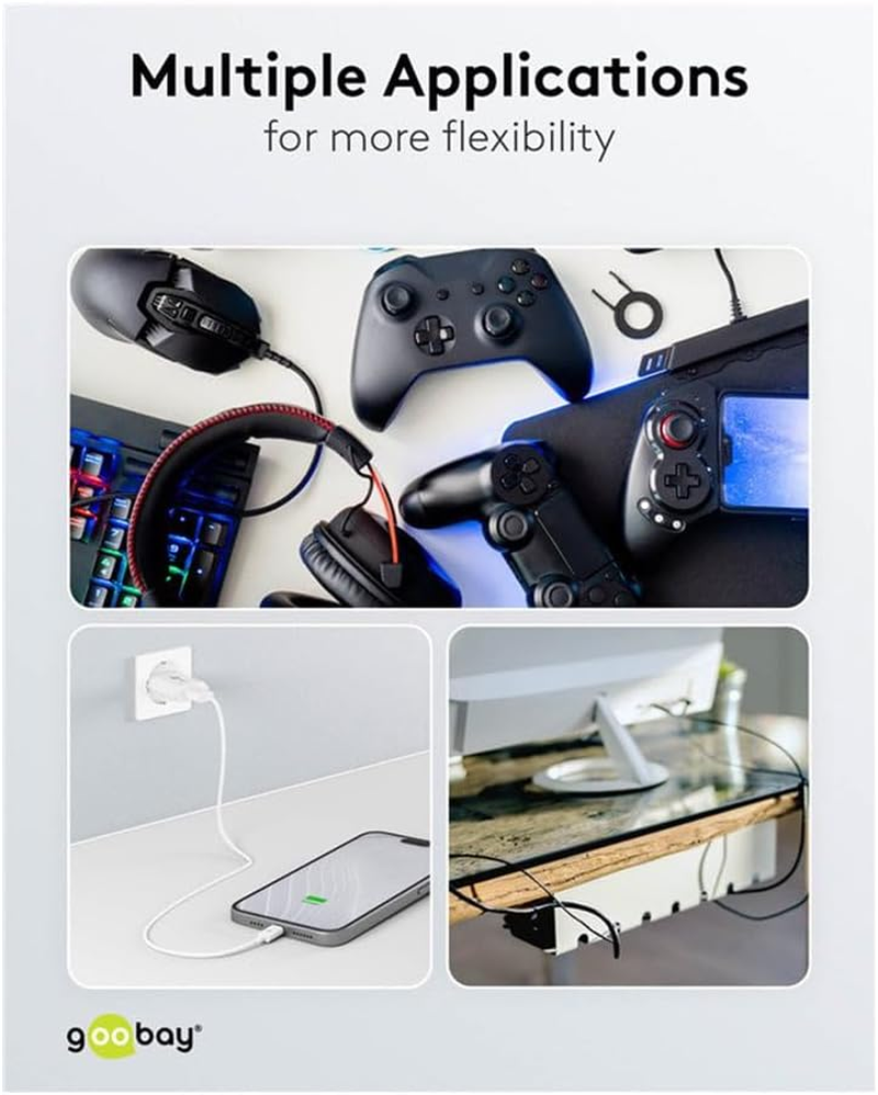 Goobay 50961 USB 2.0 Hi-Speed Extension Cable, 3M, Grey - Enhanced Connectivity & Flexibility