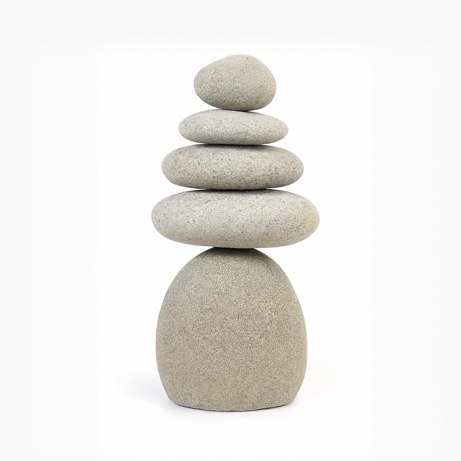 Natural River Stone Quintuple Cairn, Rock Cairns, 5 Stacked Stones, Zen Garden, Balanced Rocks, Decorative Accents, Bohemian Design, Unique Gifts, Office, Living Room, Lawn, Yard, Porch, Patio Decor