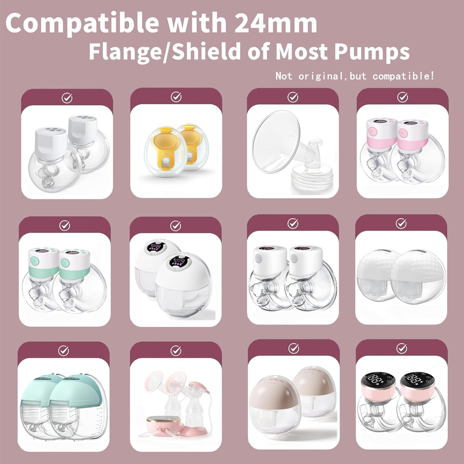 Flange Inserts Compatible with S12Pro S12 / S9 Wearable Breast Pump,Reduce 24Mm Shield/Flange Nipple Tunnel down to 17/19Mm, 4Pcs image number 4