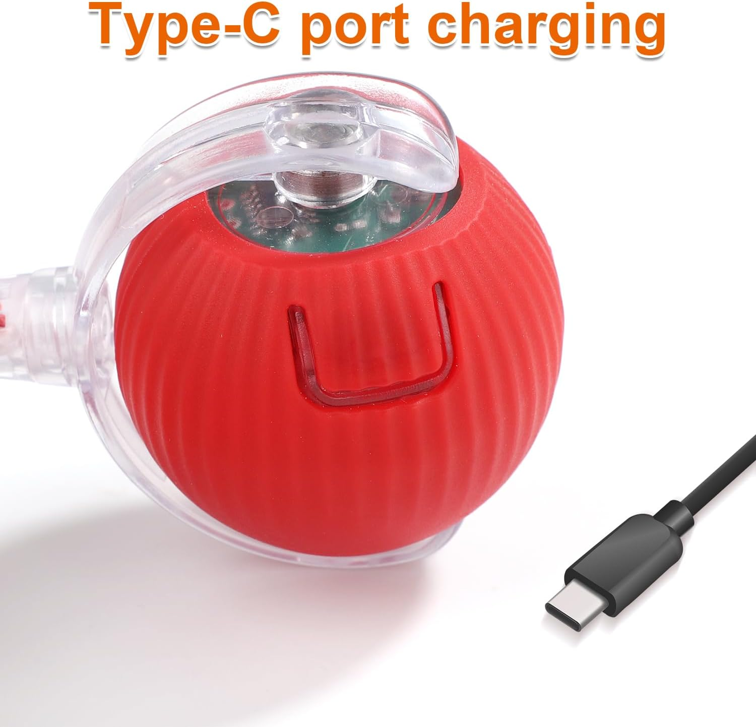 Chew Ball for Dogs, Interactive Cat Ball Toy, Automatic Rolling Ball for Dogs, Intelligent Ball with Charging Cable for Dogs, Cats, Entertainment and Exercise image number 4