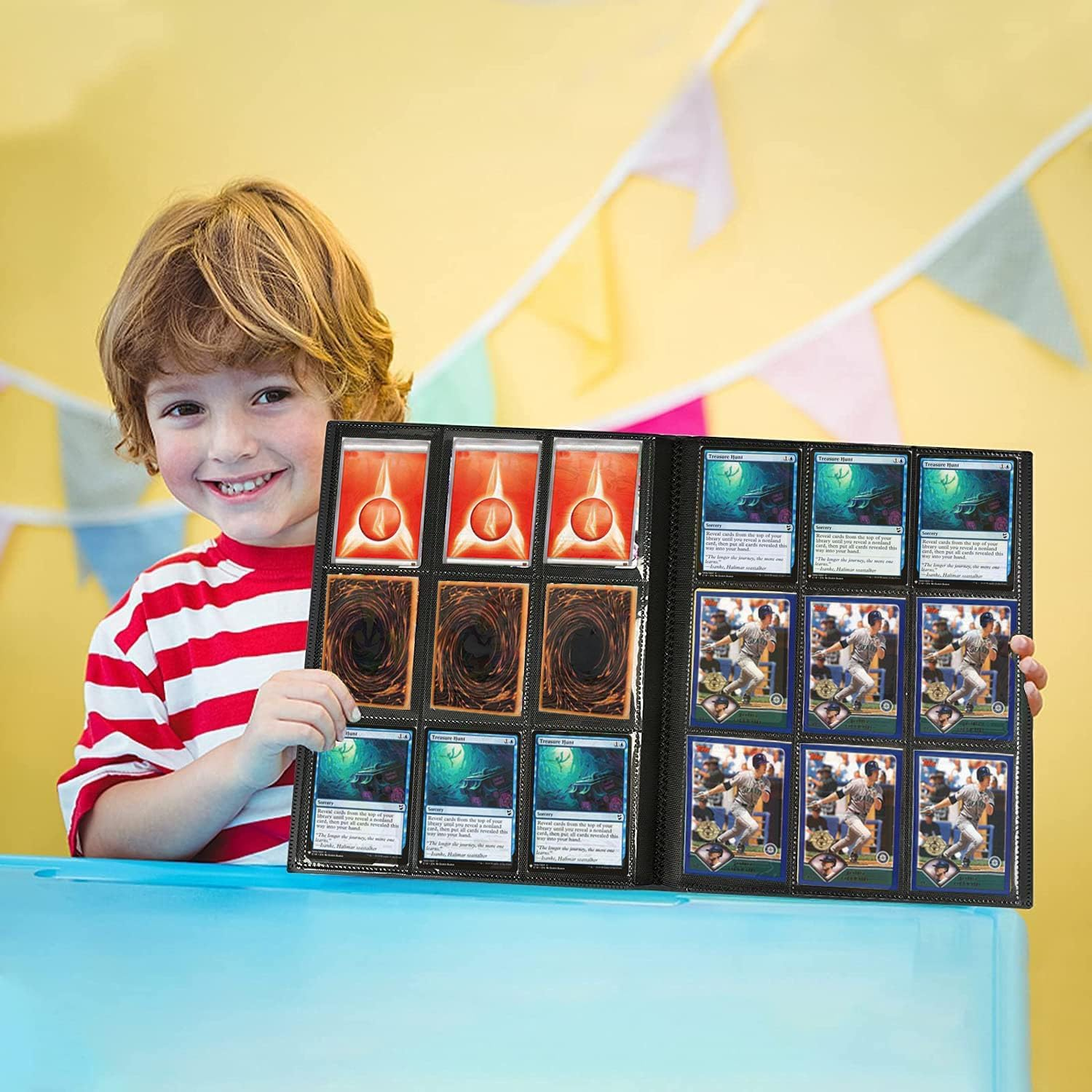 Trading Card Binder Holder, Basketball Card Album Compatible with Yugioh MTG Cards, 9 Pocke Card Album, TCG Book Best Display Protection Trading Cards - Put up to 540 Cards(Black) image number 5