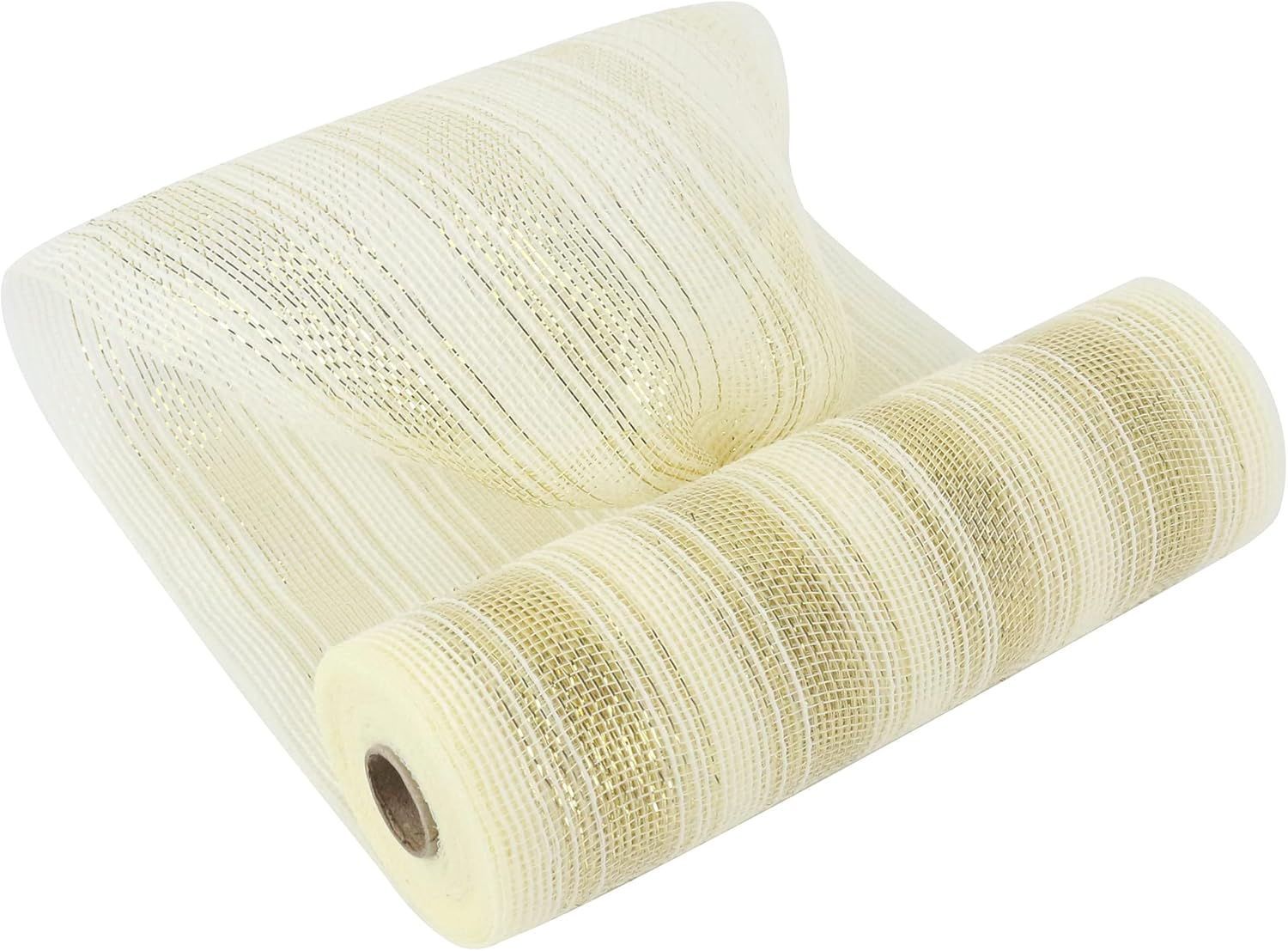 MEEDEE Rose Gold Deco Mesh 10 Inch Wide Ribbon for Christmas Tree, Metallic Mesh Basic Ribbon for Wreath, Wedding, Garland, Staircase, Mailbox Swag Decorating (30 Feet)