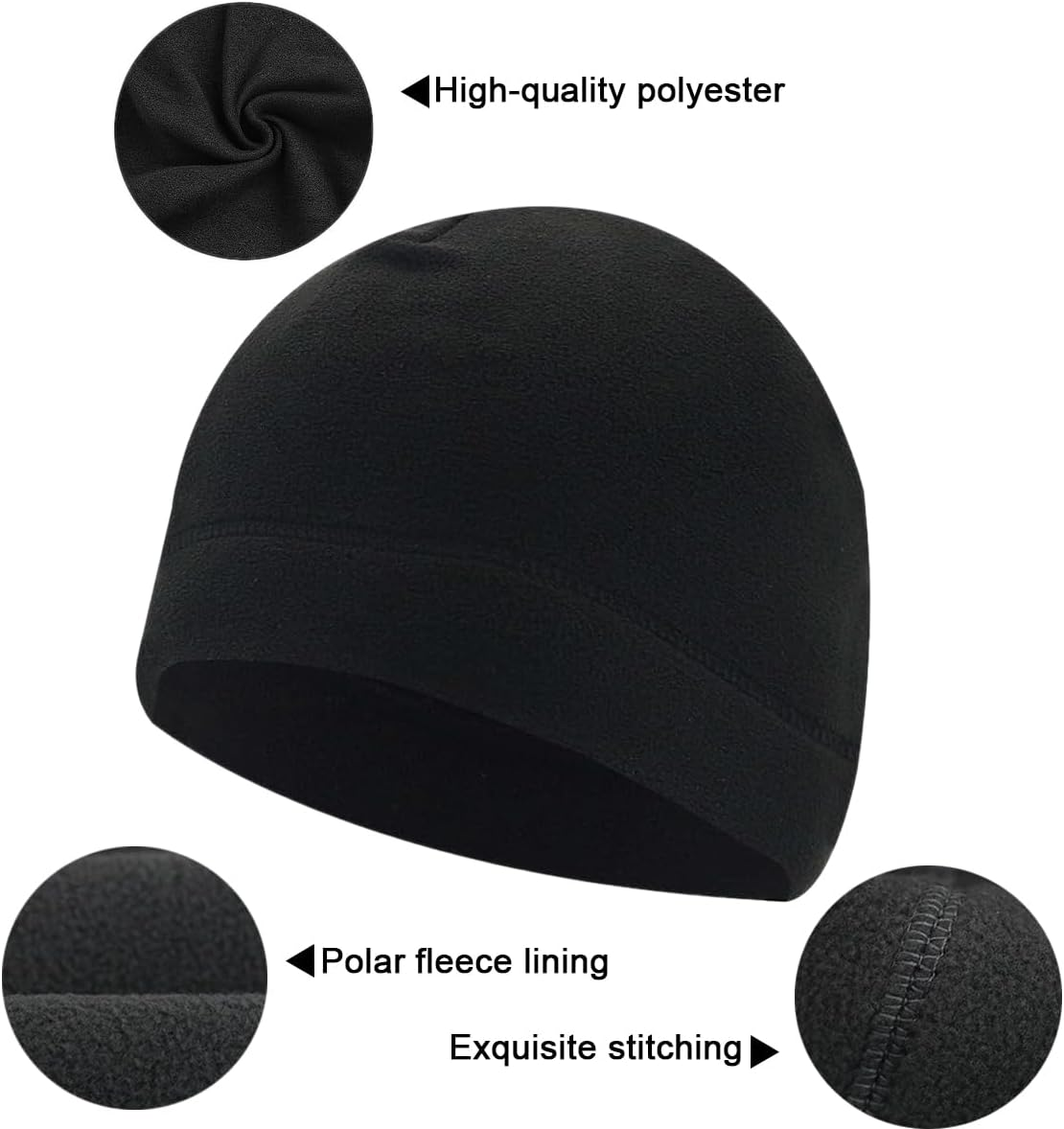 Cuffed Beanie Cap Autumn and Winter Style Polar Fleece Fabric Cold-And Elastic Watch Hat for Men and Women Sleep Caps image number 2