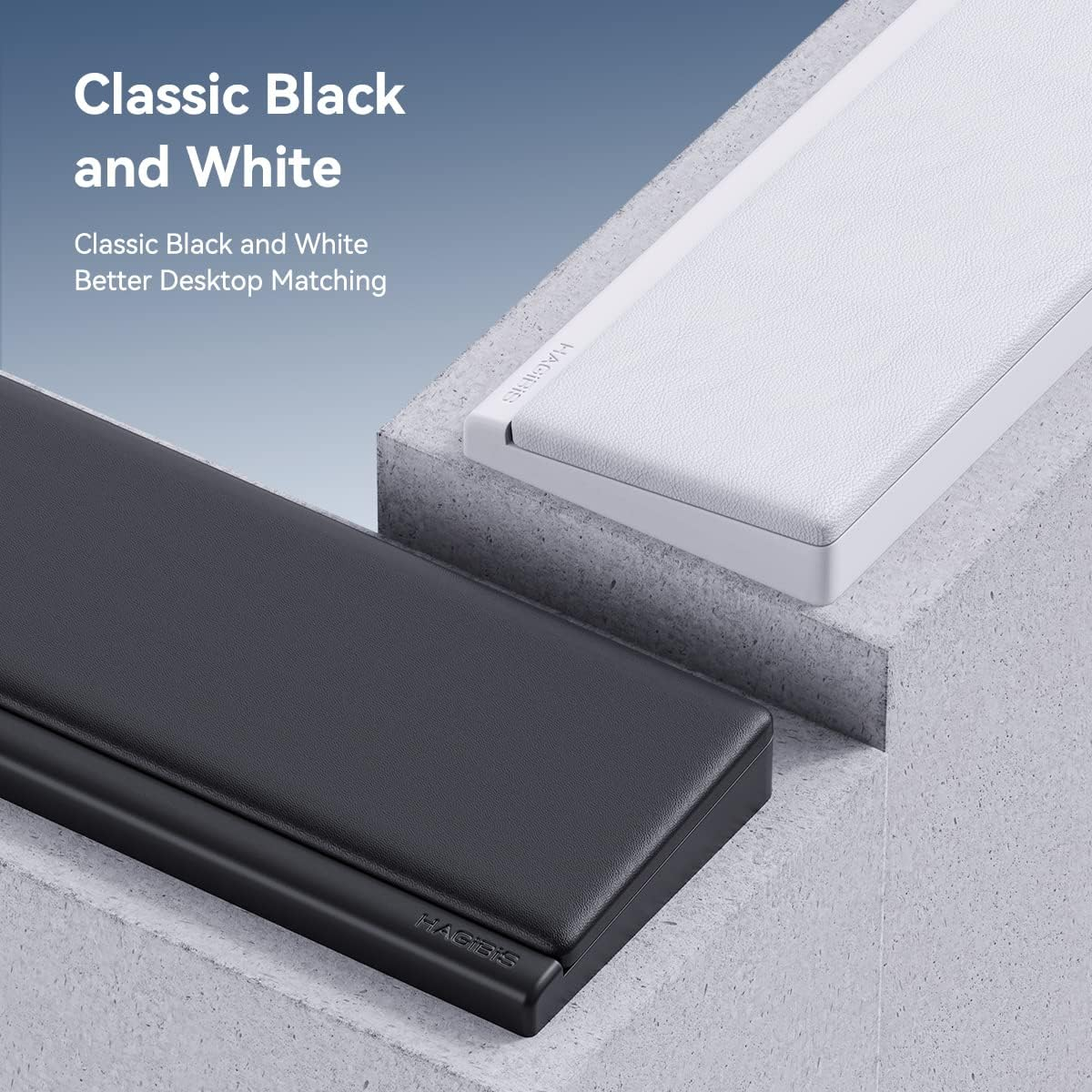 Hagibis Keyboard Wrist Rest Pad Support with Desktop Partition Storage Case, Ergonomic Soft Memory Foam, Anti-Slip Rubber Base for Computer Keyboard, Laptop, Office, Home (Black) image number 2