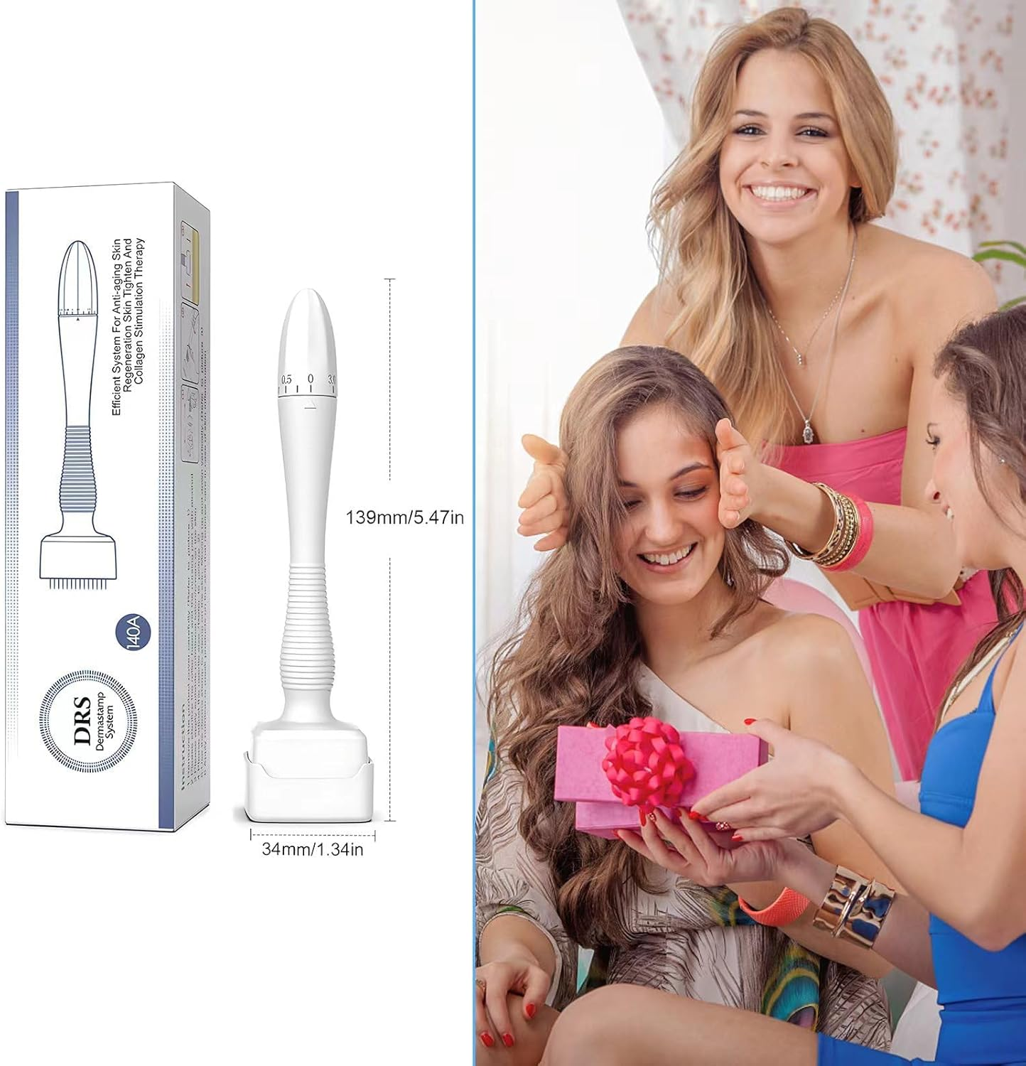 Zephyrcraft Derma Stamp Hair, Beard Growth Micro Elegant Pen for Body and Beard Growth, Lightweight, Micro Needle Stamp 0-3 Mm, 140 Grade a Titanium Needles, Dermastamp Adjustable image number 3