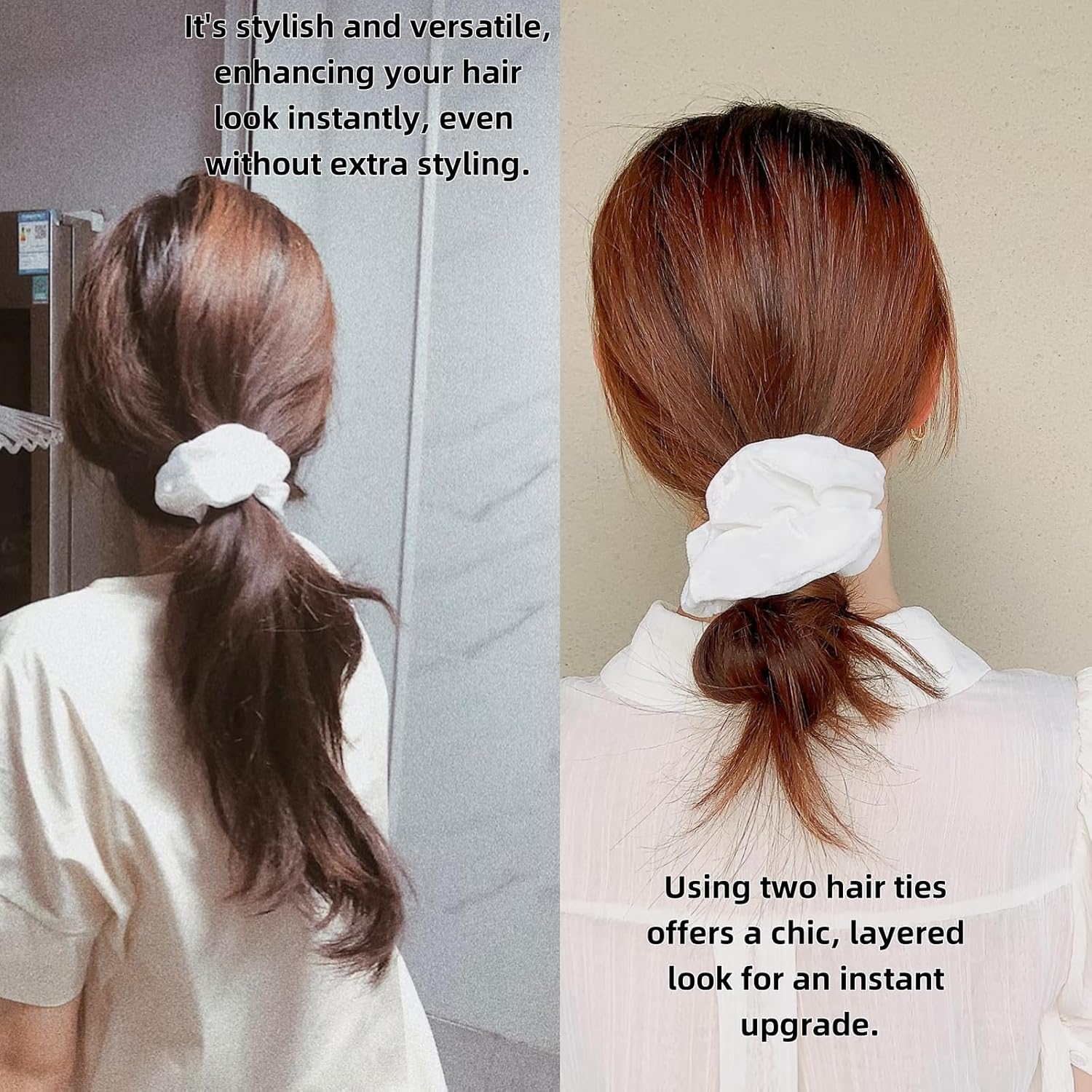 LIANRISES 16Pcs White Scrunchie White Tie Dye Items White Hair Ties Scrunchies for Girls Women Cotton Elastic Party Activities Hair Accessories DIY with 3Pcs Paintbrushes