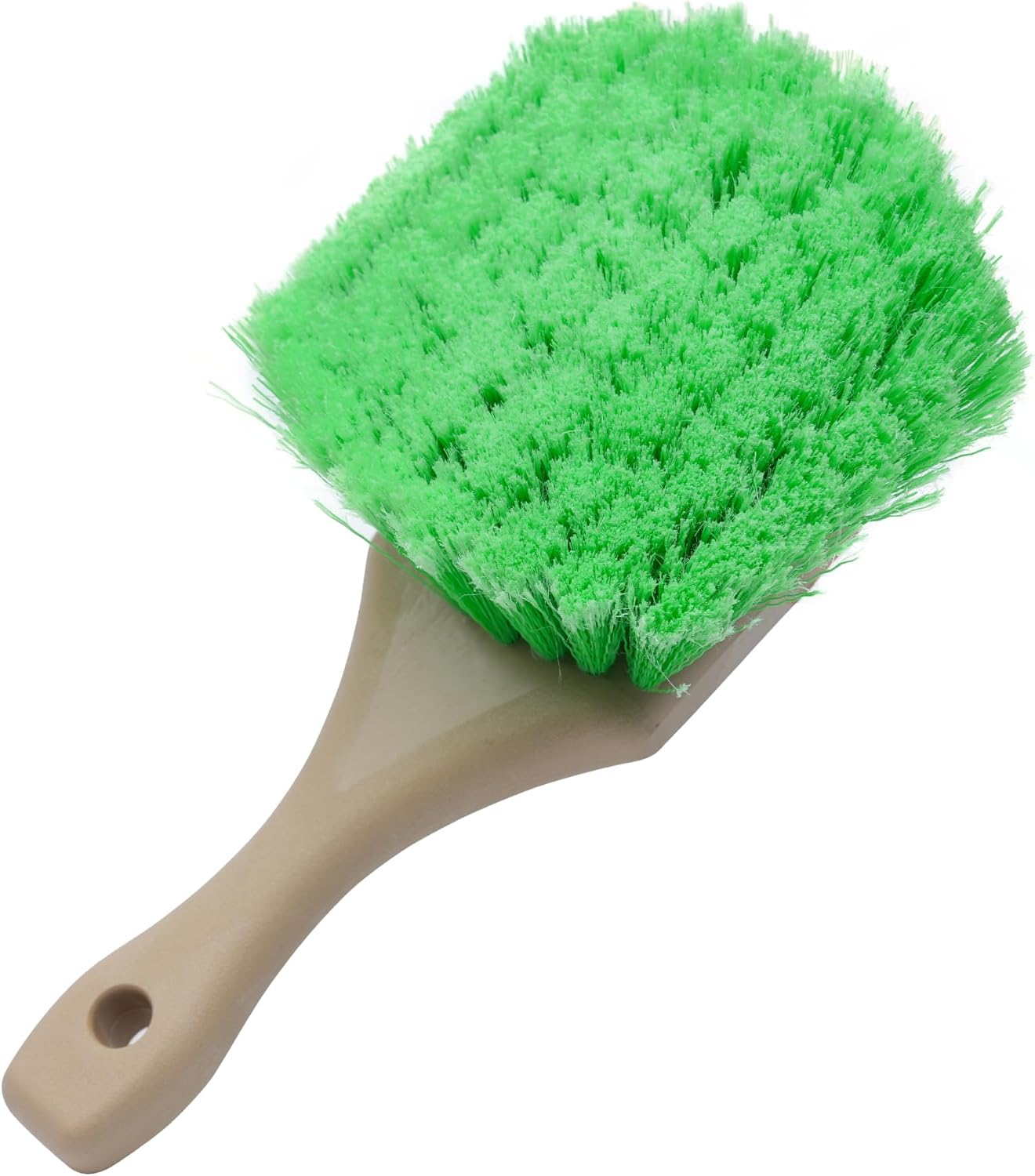 Nanoskin Pro-Grade 8.5" Car Detailing Brush - Durable Green Polystyrene Flagged Bristles, Acid Resistant, Gentle Surface Cleaning, Auto Wash, Tire & Wheel Scrub, Professional Automotive Detailer Tool