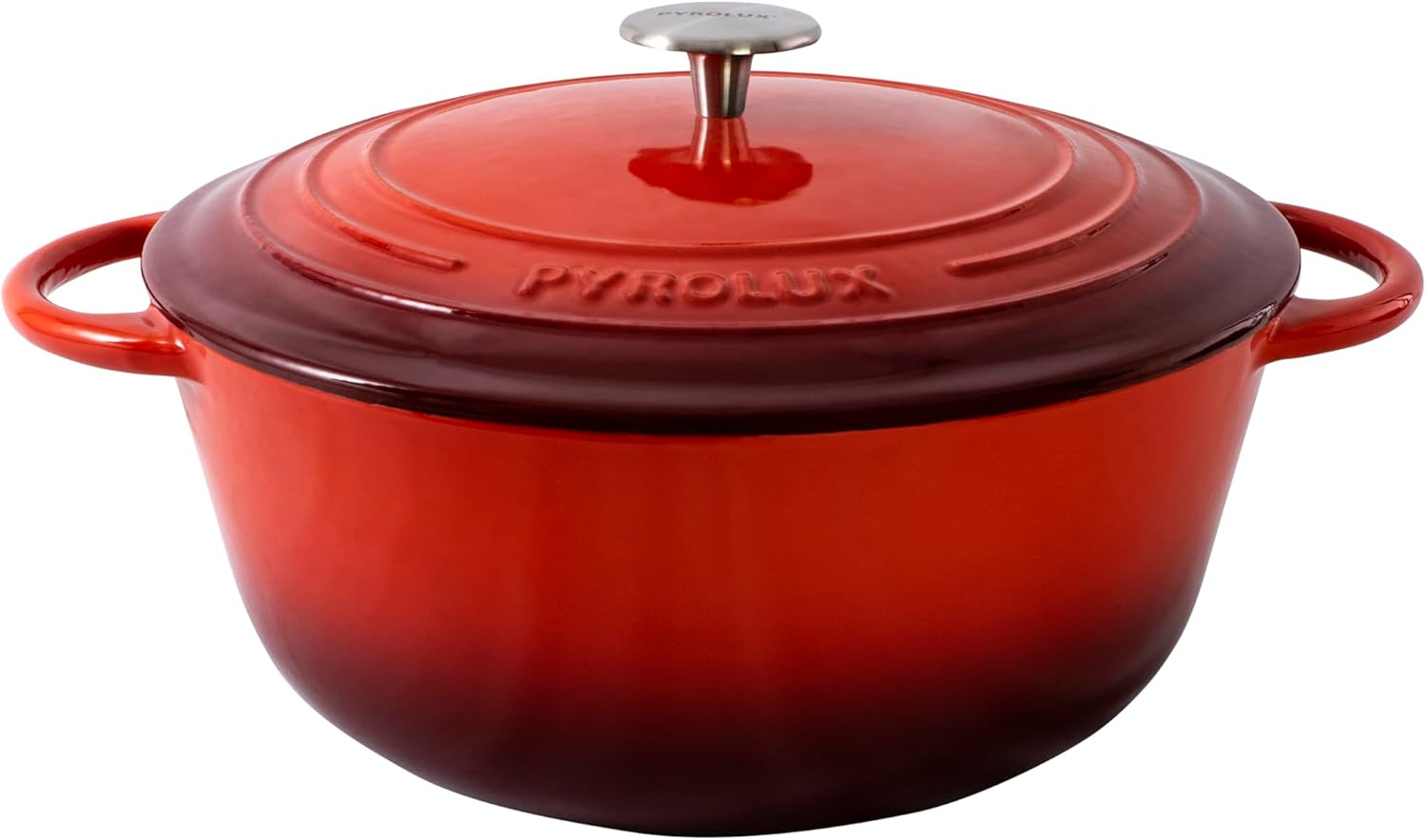 Pyrolux Pyrochef Cast Iron Casserole/French Oven 28 Cm/6 Litre, Chilli Red image number 4