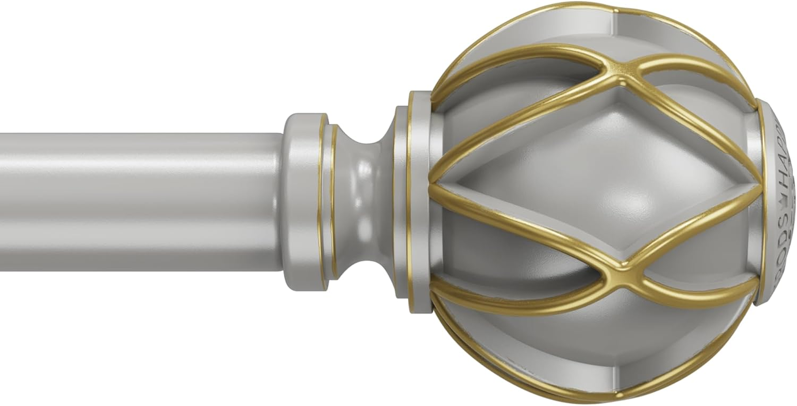 Curtain Rod 300 Cm, 325-Cm Rod, Thick, Adjustable Length Heavy Duty Decorative Finials Diameter 7/8 Inch,Silver