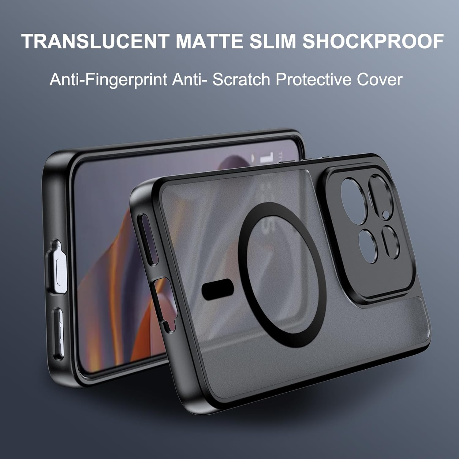 Effcotuo Magnetic Case for Motorola Moto Edge 60 Neo/Edge 50 Neo Case with Screen Protector for Tempered Glass Screen Protector with Magsafe Acrylic Protective Case Full Magnet Matte Mobile Phone Case