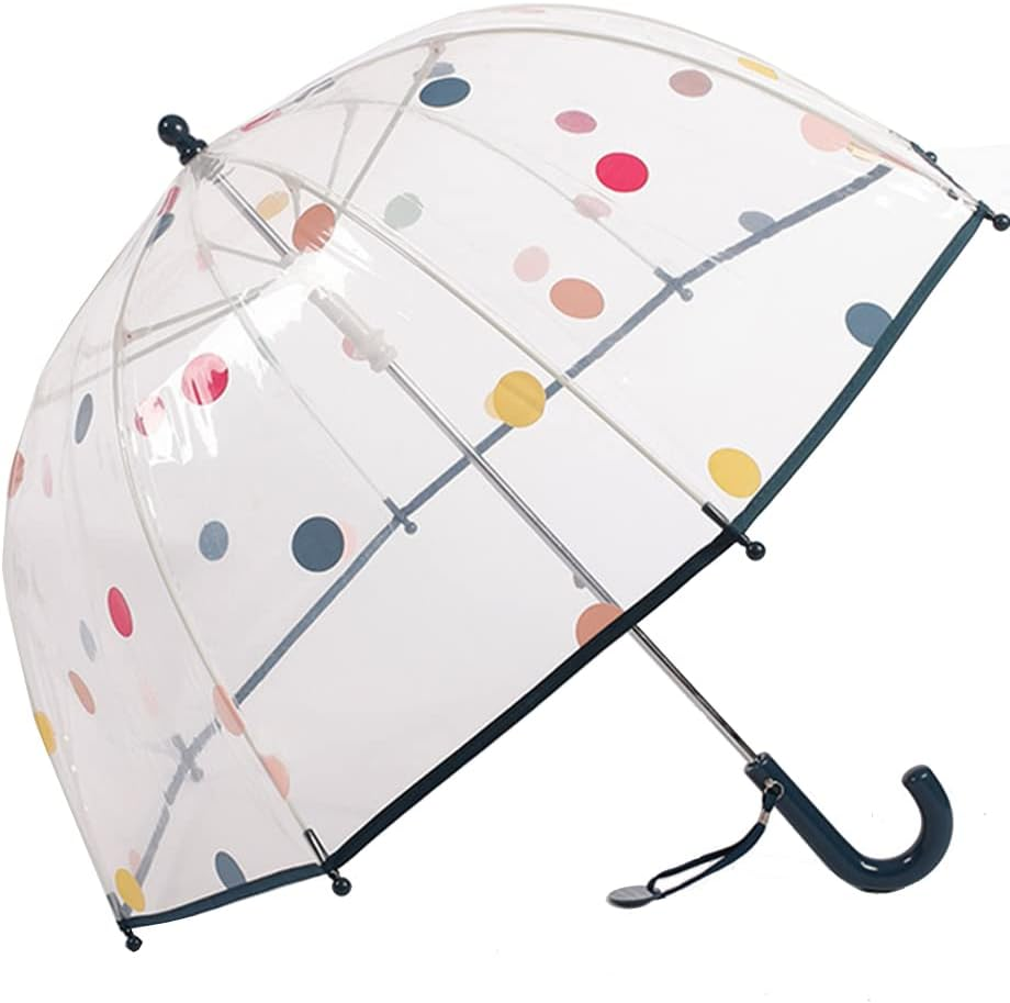 Threeh Kids Dots Bubble Umbrella with Easy Grip Handle 8 Shatterproof Fiber Ribs 28 Inch Extended Canopy Great Birthday Party Christmas