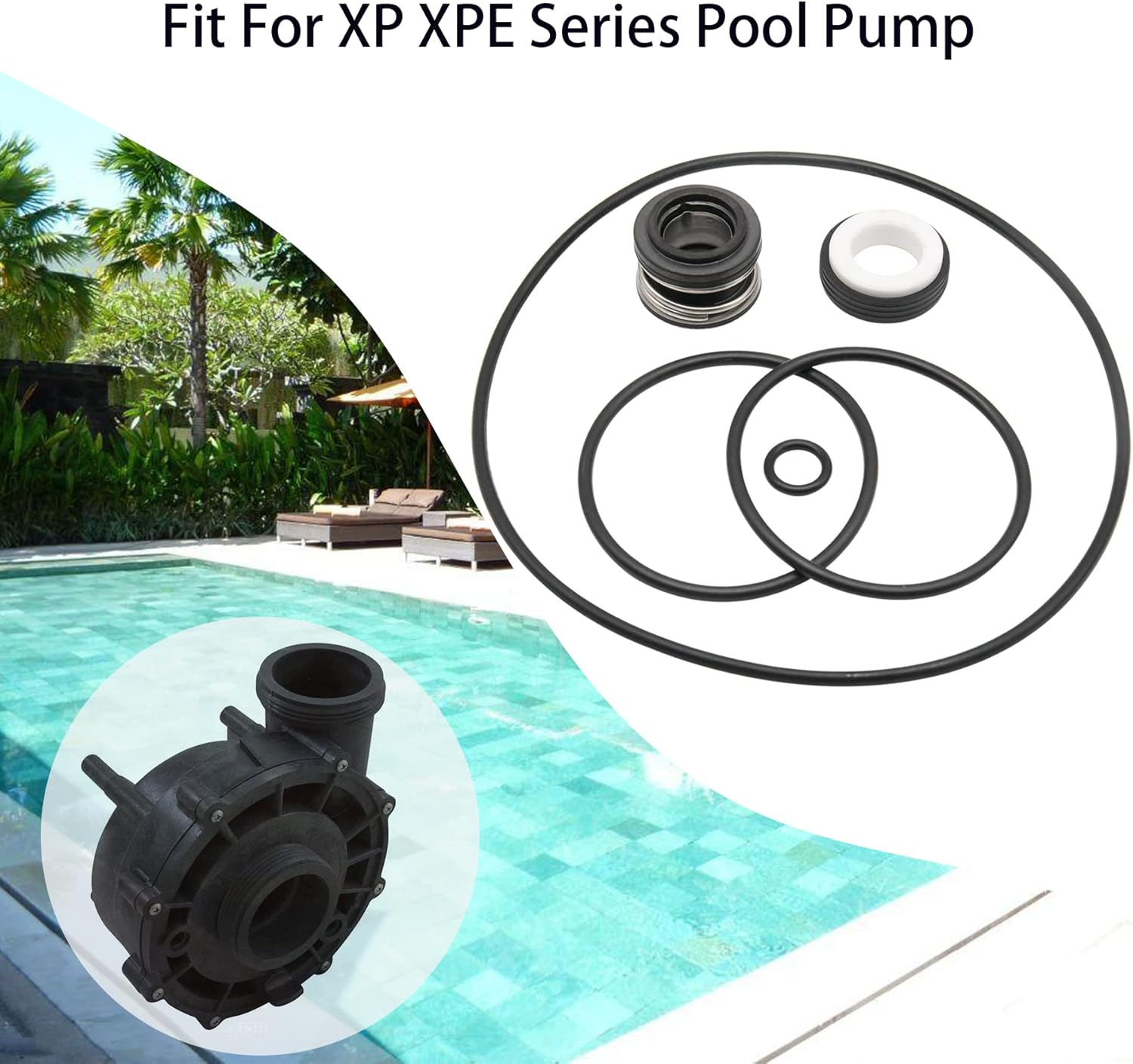 RURBRIN PS-200 5/8" Shaft Seal & O-Ring Rebuild Kit, XP2 XP2E Pool Pump Replacement Kit Compatible with Flo-Master Aqua Flo Series image number 4