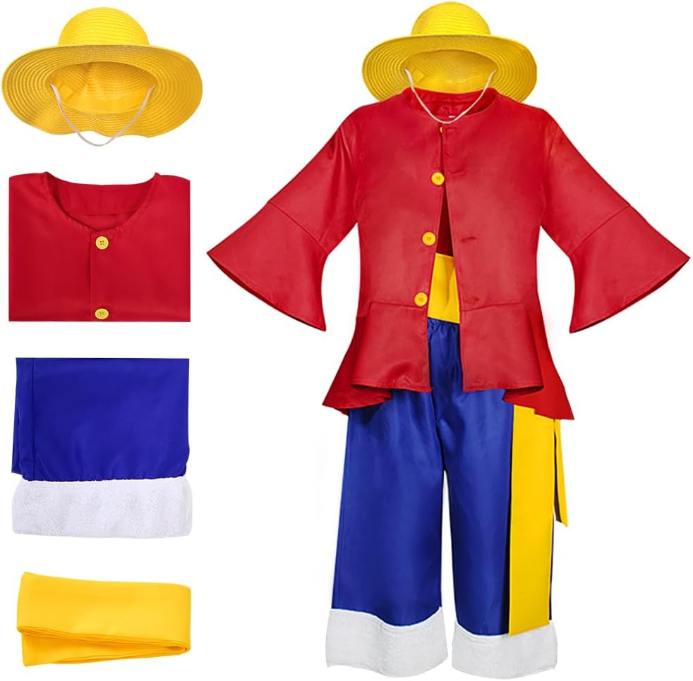 Slowton Luffy Costume Halloween Anime Costumes for Kids image number 3