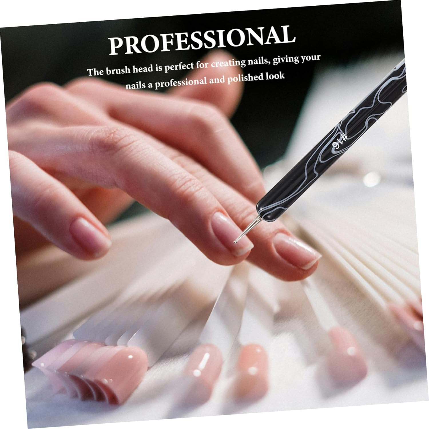 BAZEITFLOW 2Pcs Double Head Nail Brush for Manicure Painting Versatile Nail Art Pens with Comfortable Grip and Precise Dual Ended Design Brushes for Elegant French Tips White Black image number 5