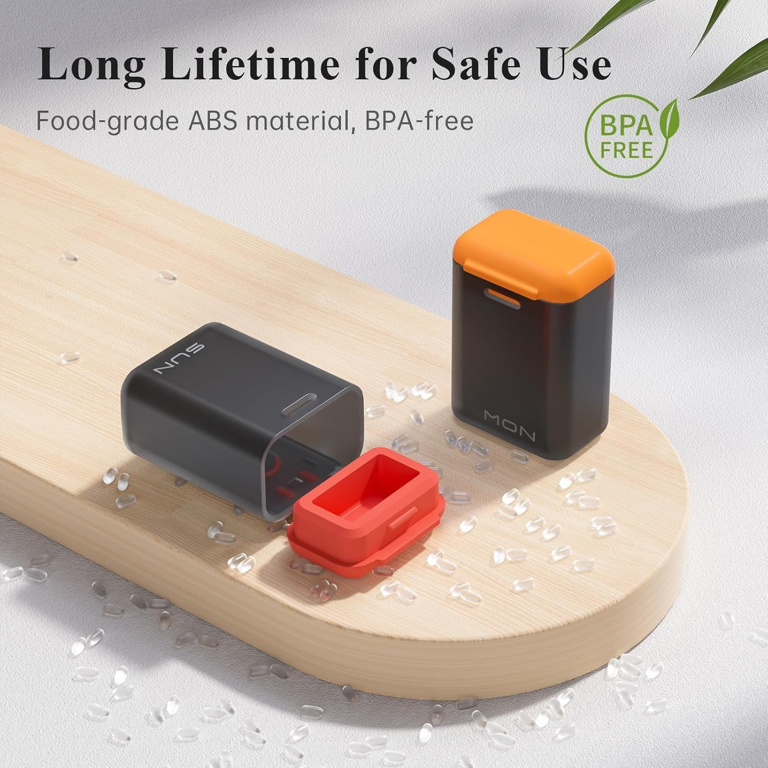 Weekly Pill Organizer Magnetic, Removable Pill Box 7 Day 1 Time a Day, Large Travel Pill Case, Week Once Daily Medication Dispenser, Medicine Container Holder for Supplement, Vitamin, Black image number 5