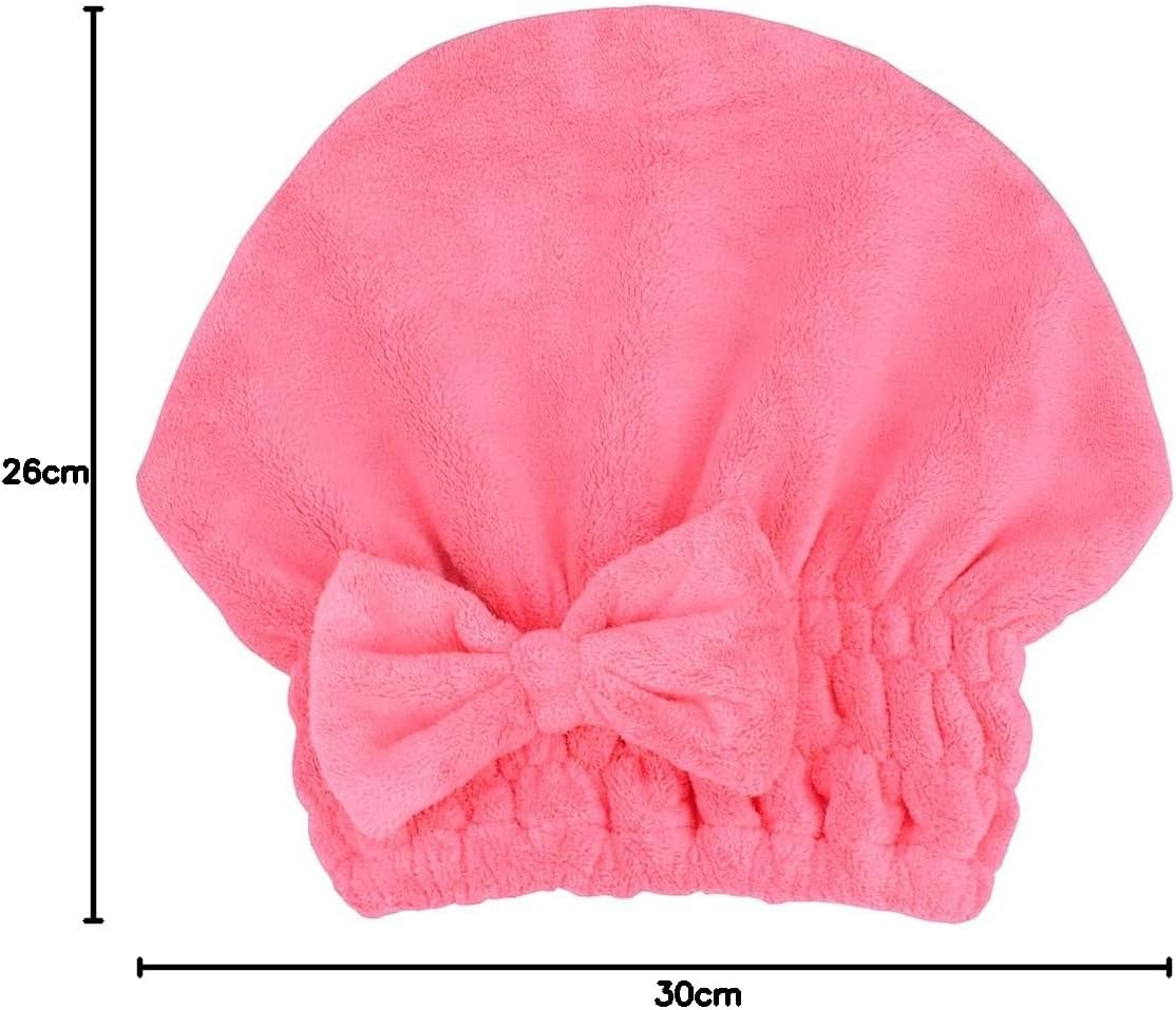 MAYOUTH Microfiber Hair Drying Caps Hats Extrame Soft & Ultra Absorbent Fast Drying Hair Wrap Towels Quick Drying Towel Hat for Women and Girls (Darkgrey+Rose Red) - 1Gray+ Darkgrey image number 5