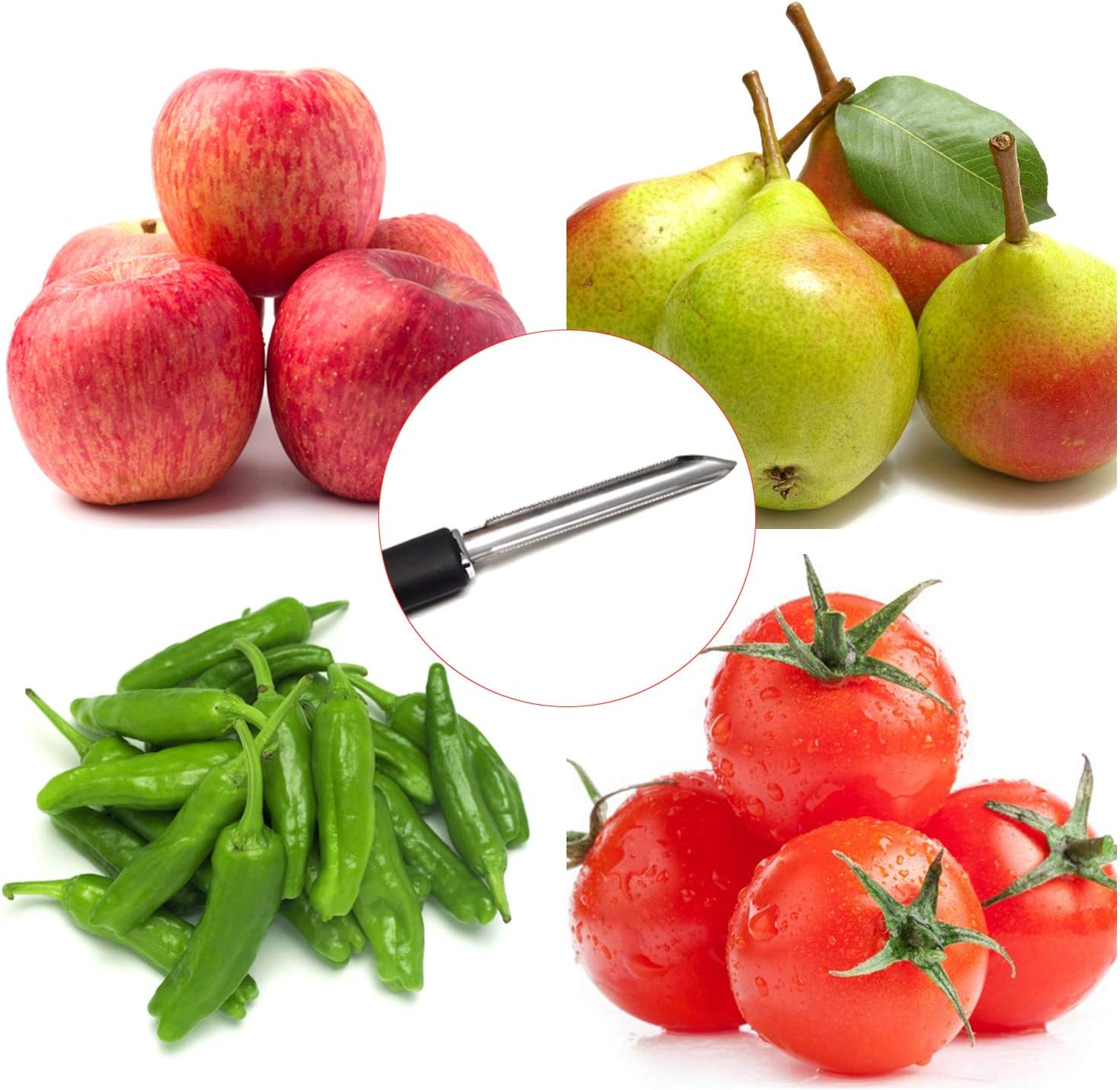 HONBAY 1PCS Stainless Steel Jalapeno Chili Pepper Zucchini Cucumber Vegetable Eggplant Potato Apple Corer for Kitchen image number 6