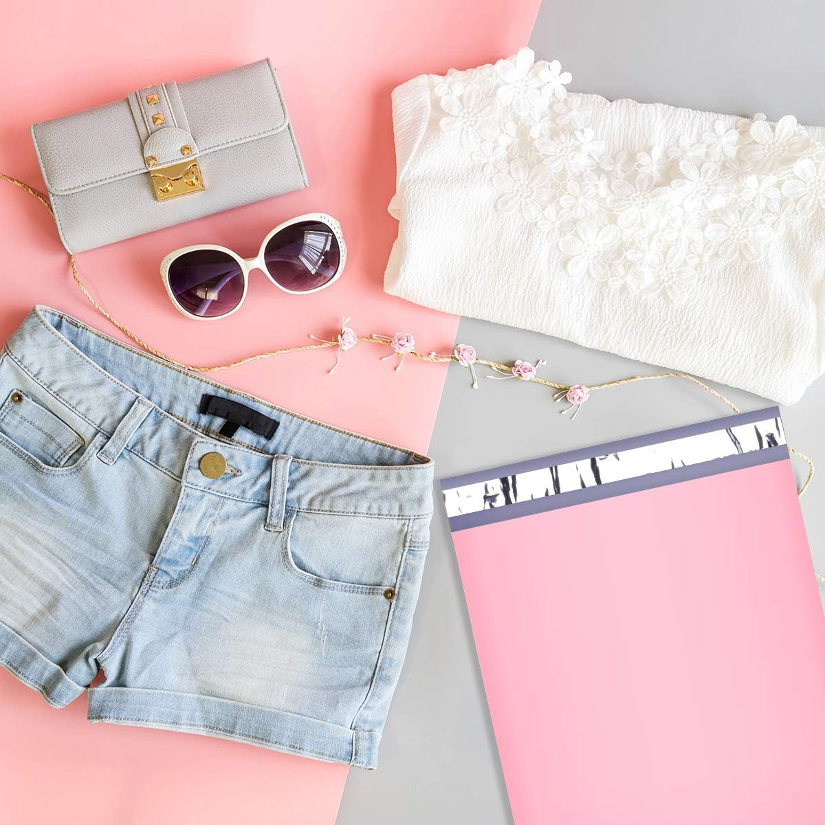 UCGOU Poly Mailers 14.5X19 Inch Light Pink 100 Pack Large Shipping Bags #7 Strong Thick Mailing Envelopes Self Sealing Adhesive Waterproof and Tear Proof Boutique Packaging Postal for Clothing image number 6