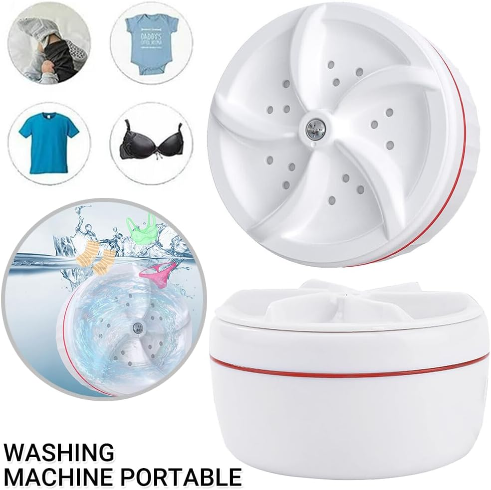 Personal Portable Washing Machine 3In1 Rotating Ultrasonic Turbine Washer USB AU image number 4