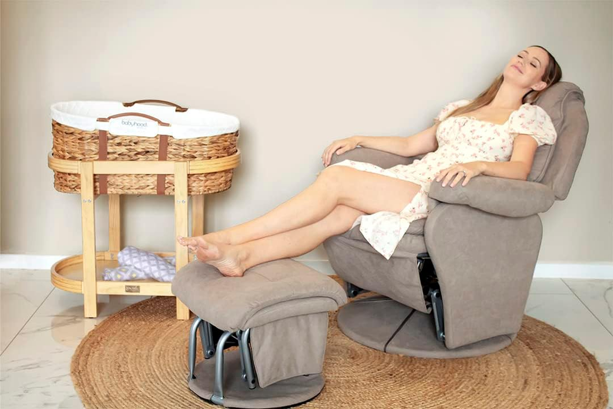 Babyhood Vogue Feeding Glider Chair and Ottoman, Sandstone image number 3