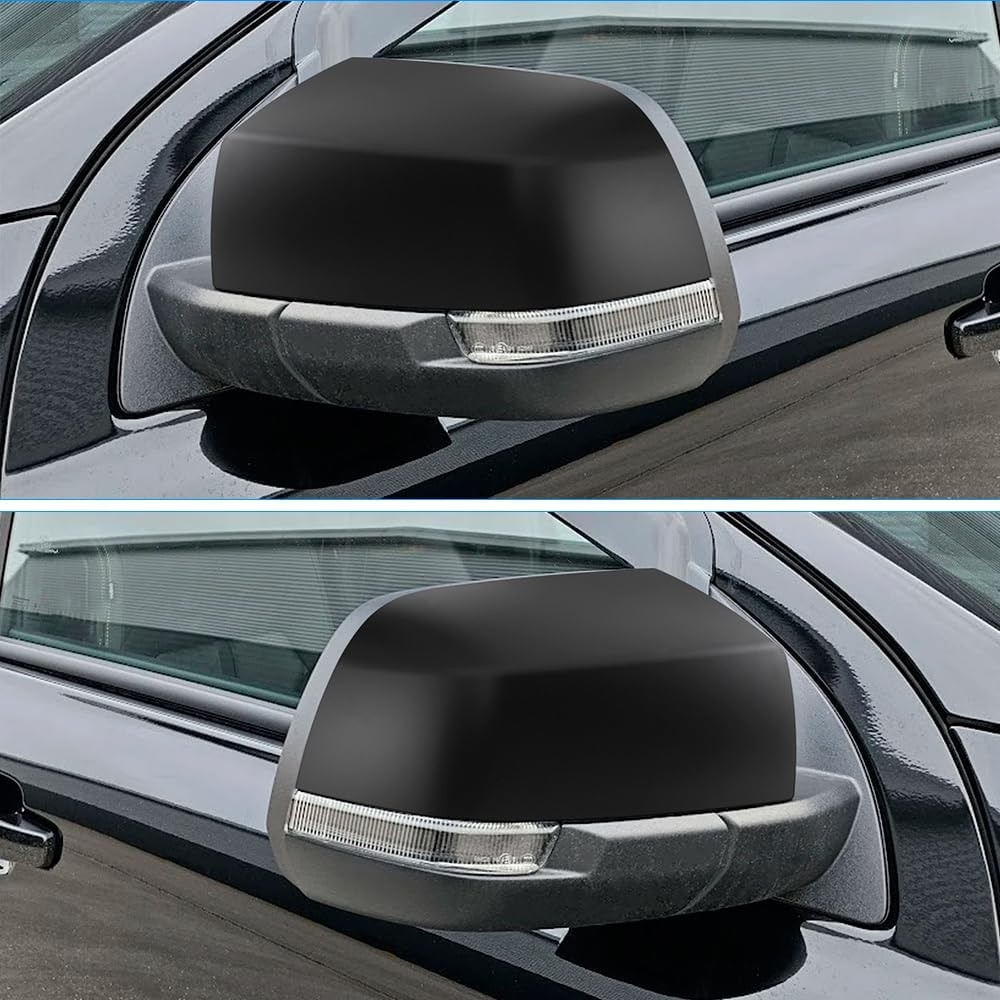 SUERAUTO4X4 Side Door Mirror Cover Cap for Ford Ranger and Ford Everest Next Gen 2022 2023 2024 2025 Accessories, Matte Black Left Right Side Door Rearview Wing Mirror Cover Trim, 2PCS