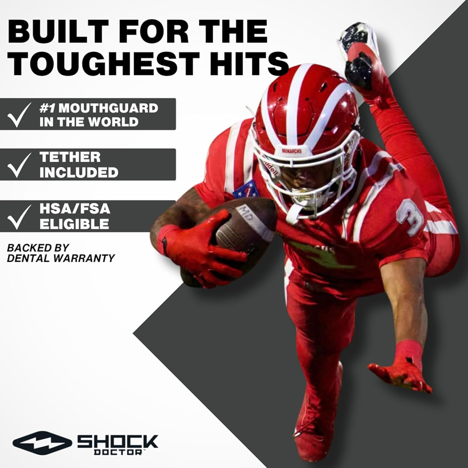 Shock Doctor Nano Double Mouthguard, Protects Upper and Lower Teeth, Youth & Adult Available image number 4