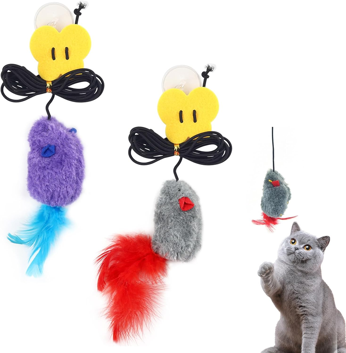 Cat Toy Self-Employment Hanging Door Frame, Interactive Cat Toy Door Hanging for Cats and Kittens, Interactive Cat Toy, Suitable for Cats at Home to Play, Pack of 2