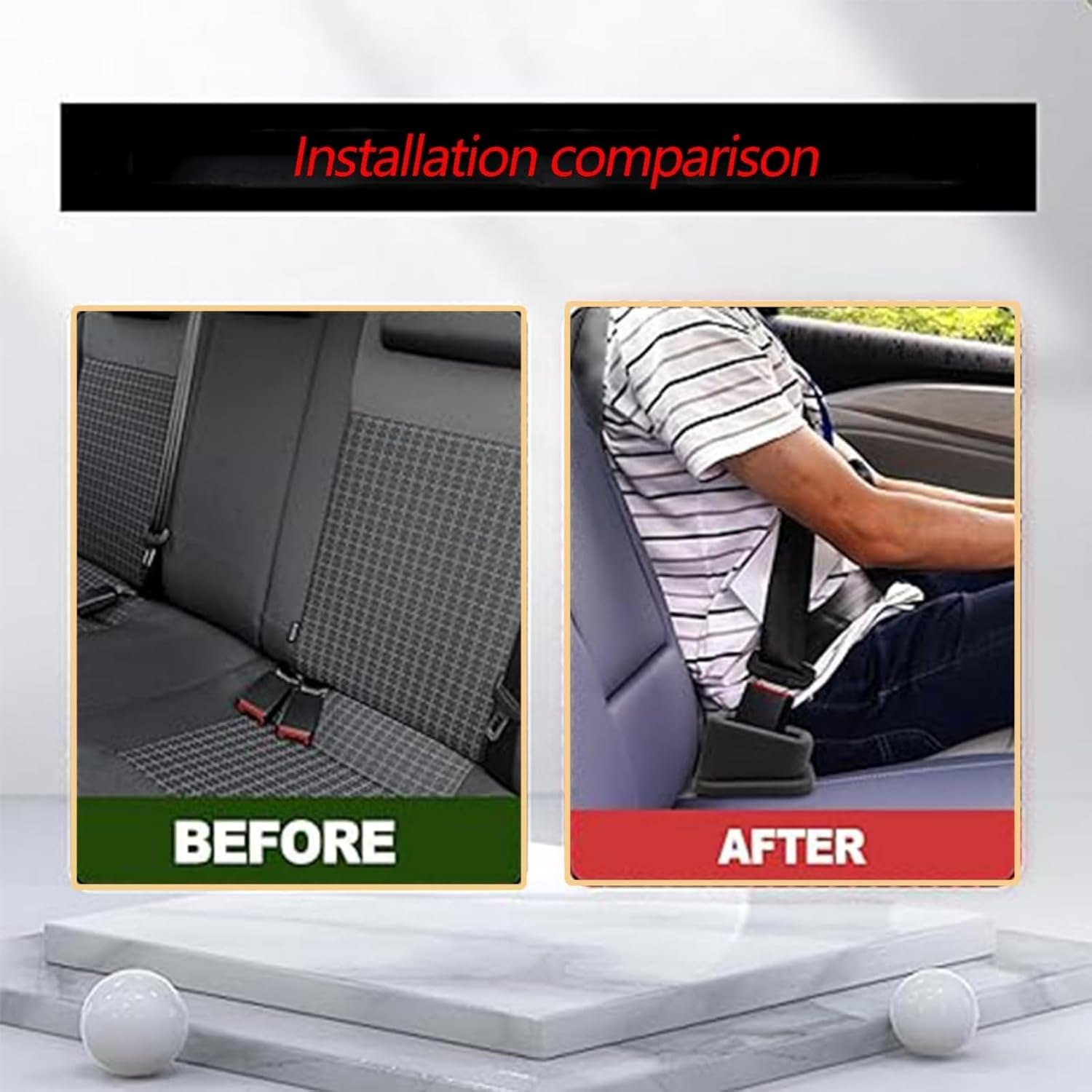 2PCS Seat Belt Buckle Holder, Silicone Auto Rear Seatbelt Buckle Booster to Makes Receptacle Stand Upright for Easy Access, Universal Vehicle Seatbelt Buckle for Kids （Black）