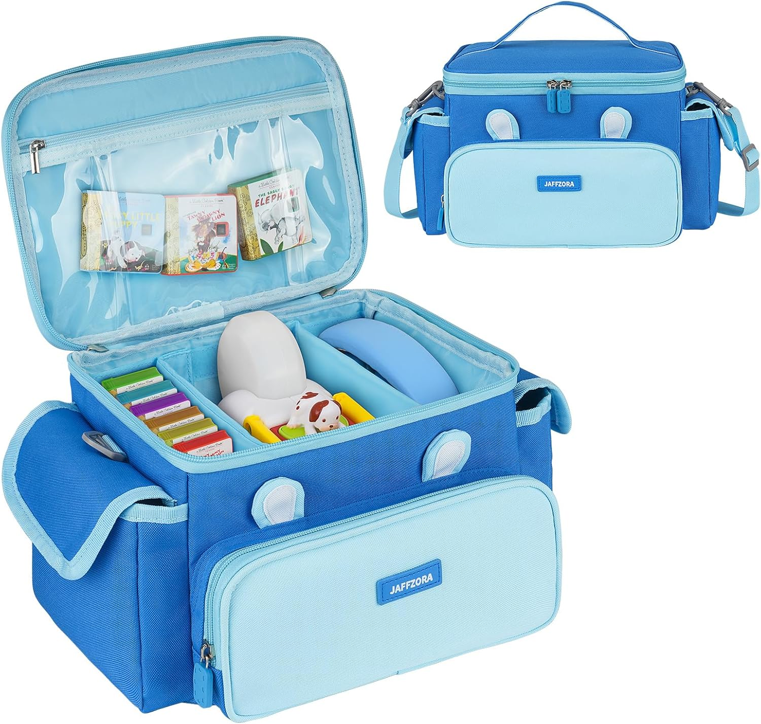 Carrying Case Fit for Little Tikes Story Dream Book Machine Starter Set, Cute Storage Bag Compatible with Toniebox, Storypod Audio Player and Accessories, Blue (Bag Only) image number 1