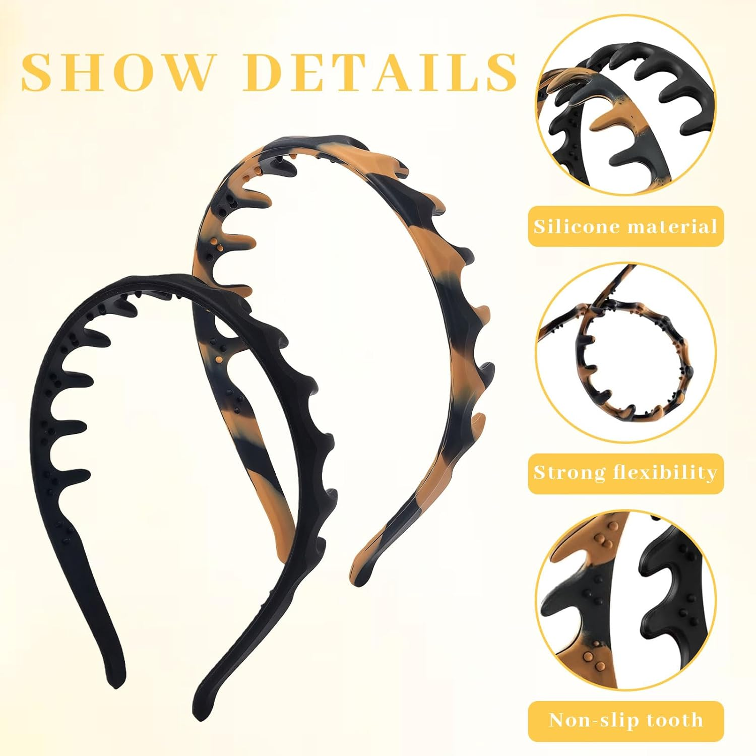 Xanthelle Hair Band, Pack of 2 Women'S Zigzag Headband for Headband Girls image number 5