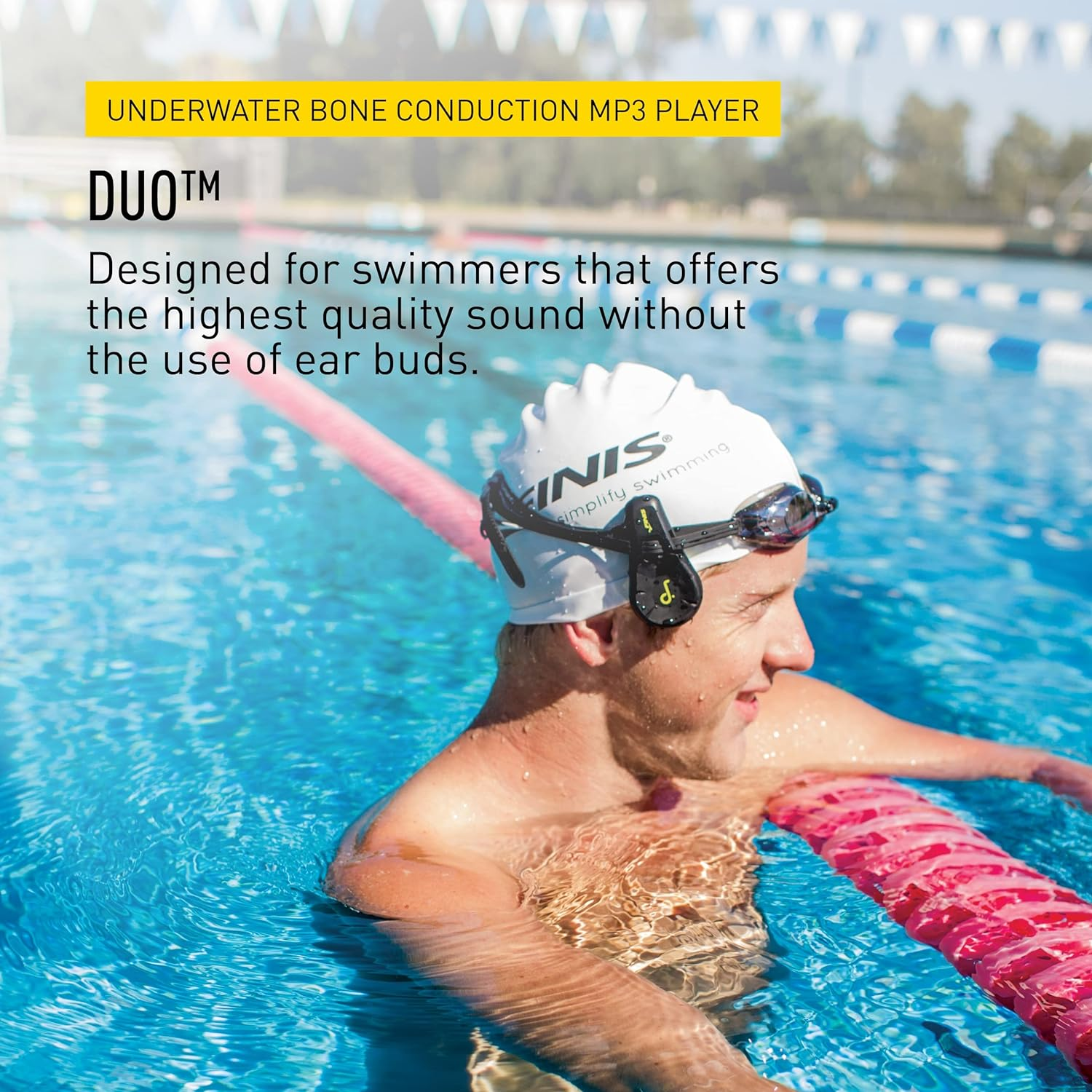 FINIS Duo Underwater MP3 Player - Bone Conduction Swim Headphones - Waterproof Audio - 4GB - MP3/WMA Compatible - 7 Hr image number 1