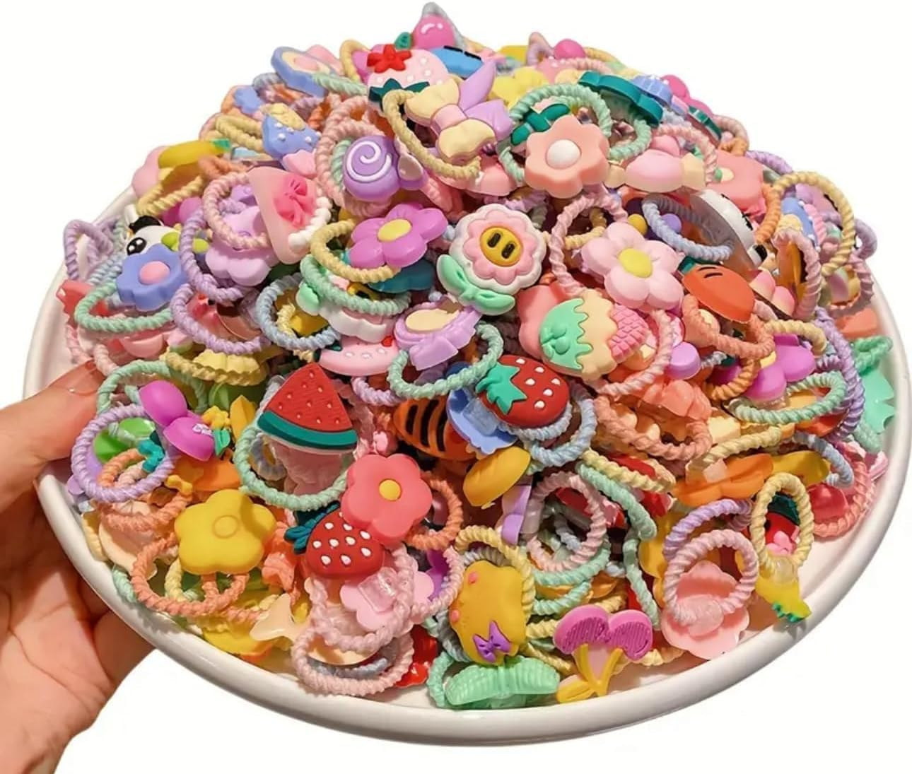 100Pcs Baby Hair Ties for Girls,Soft Elastic Hair Bands for Thin Hair, Gentle Ponytail Holders for Infants & Toddlers, Cute Hair Accessories