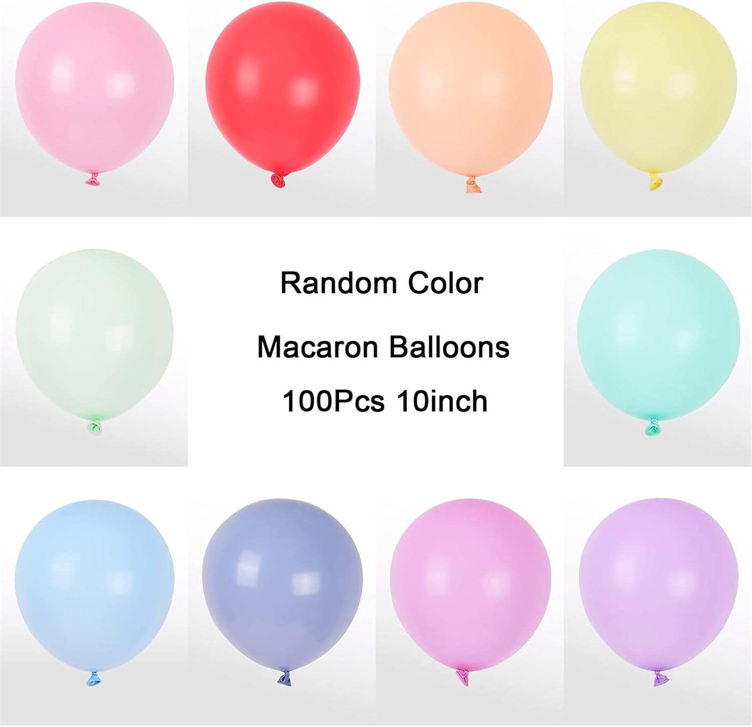 Yamibobo 100Pcs 10Inch Pastel Balloons Assorted Color Macaron Balloons Rainbow Candy Color Balloons for Wedding Baby Shower Birthday Party Event Carnival Decoration image number 2