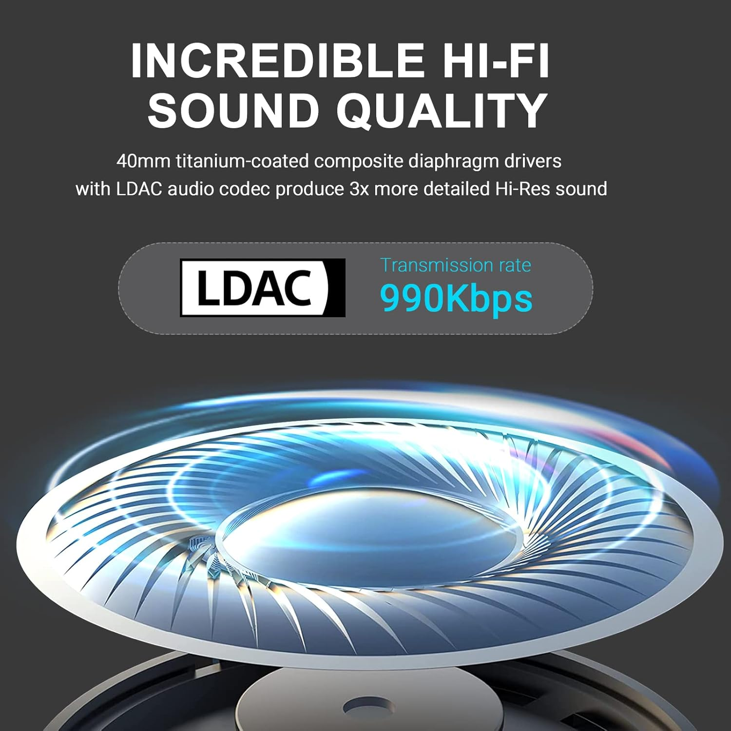 Edifier W820NB plus Active Noise Cancelling Headphones, Wireless Over-Ear Earphones with Hi-Res Sound, 49H Playtime, Bluetooth Headsets with Comfortable Fit, Preset EQ Selection via App, Grey image number 3