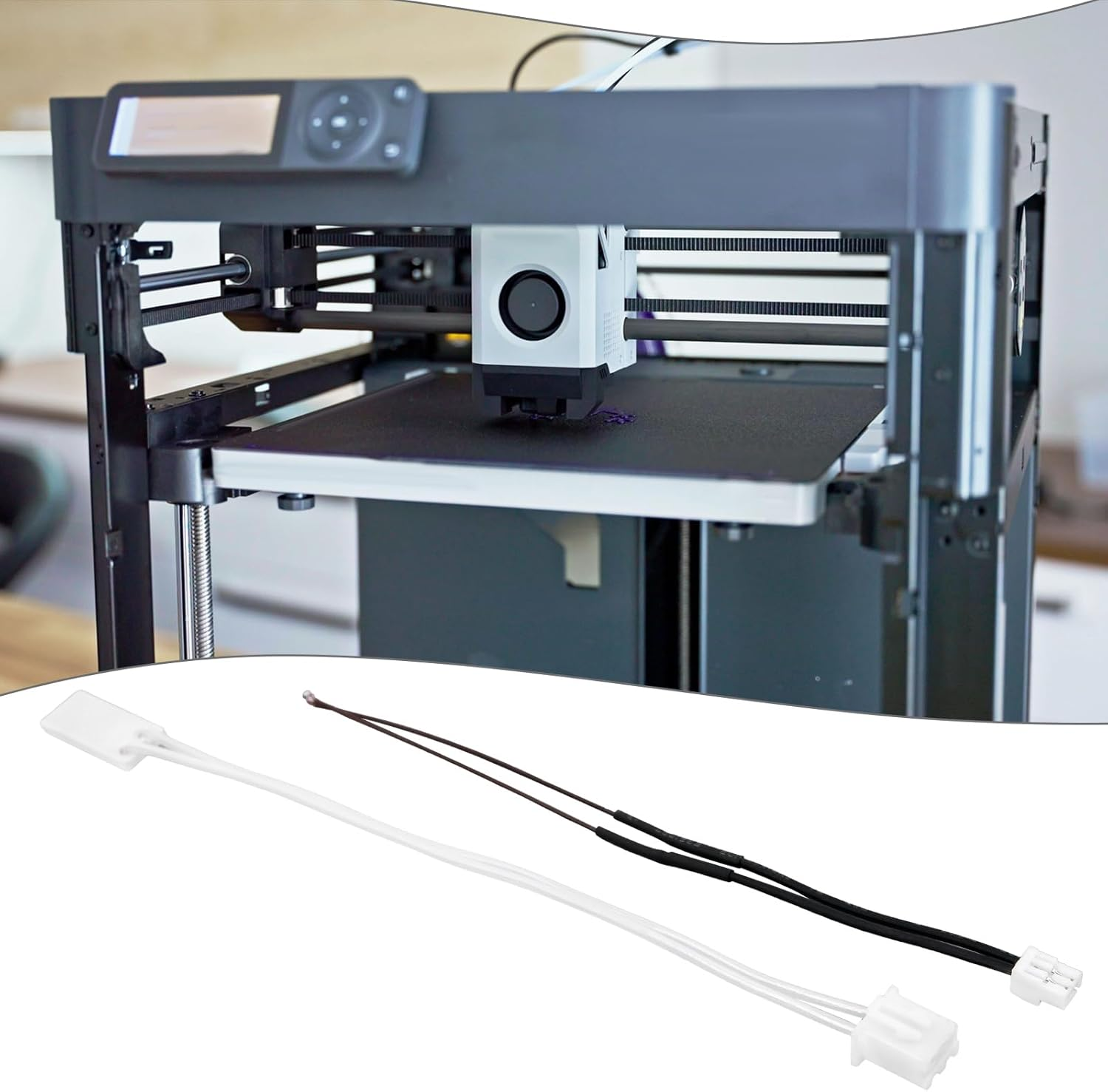 Create Idea Set of 4Pcs 3D Printer Hot End Kit 3D Printer Thermistor Cartridge Heater Compatible with Bambu Lab X1/X1-Carbon 100K Length 103Mm image number 4