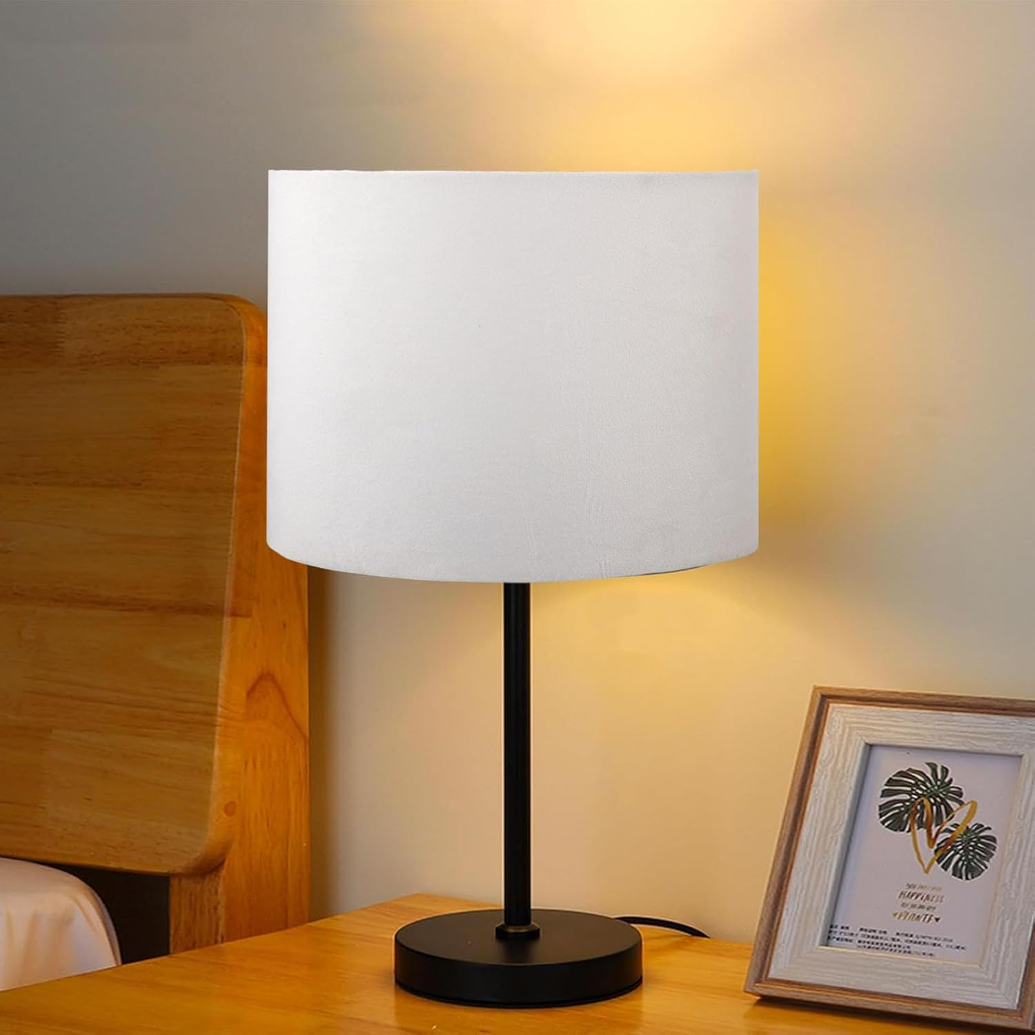 Phefop Decorative Oval Lamp Shade Cloth Lampshade, Soft Light for Eyes, Rustproof and Sturdy Material for Floor Lamp, Easy Install, Modern Style (White)