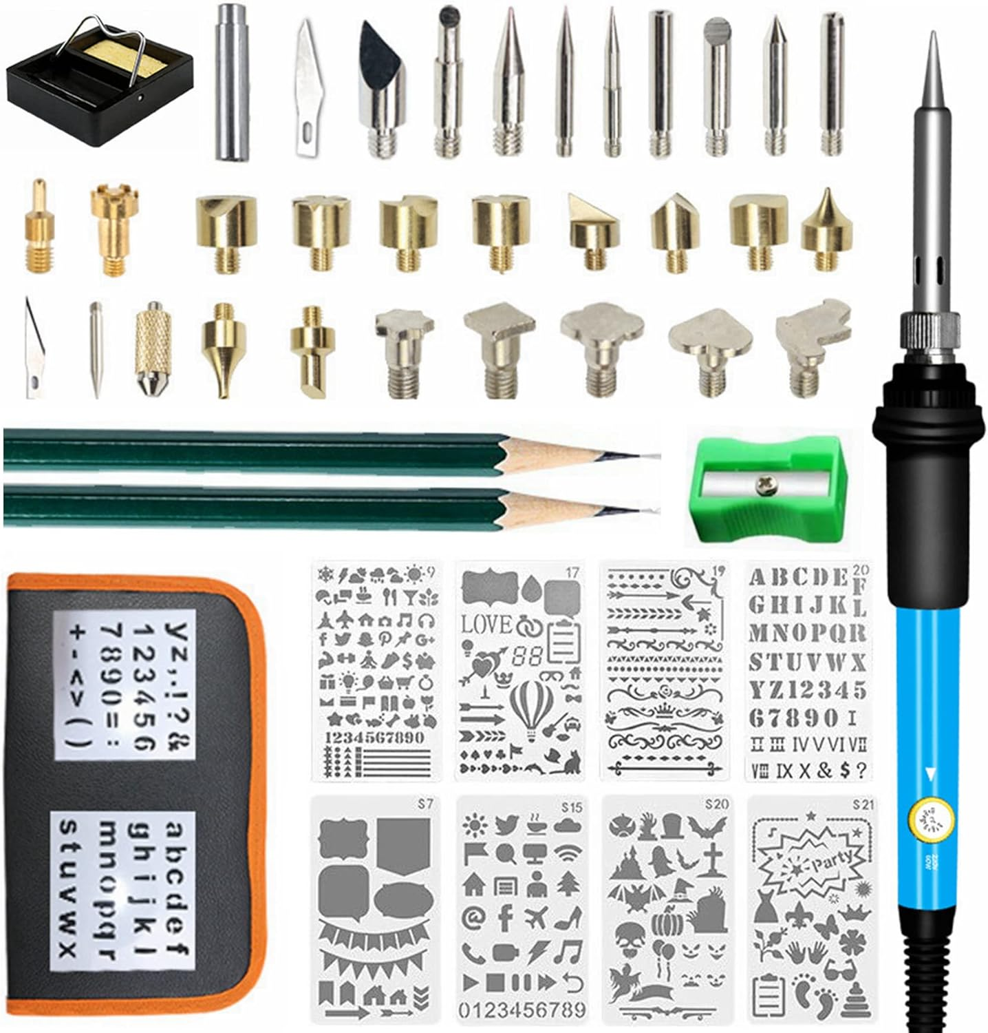 Soldering Iron Kit for Wood Burning Handicraft Work with Stencils for Beginners image number 4