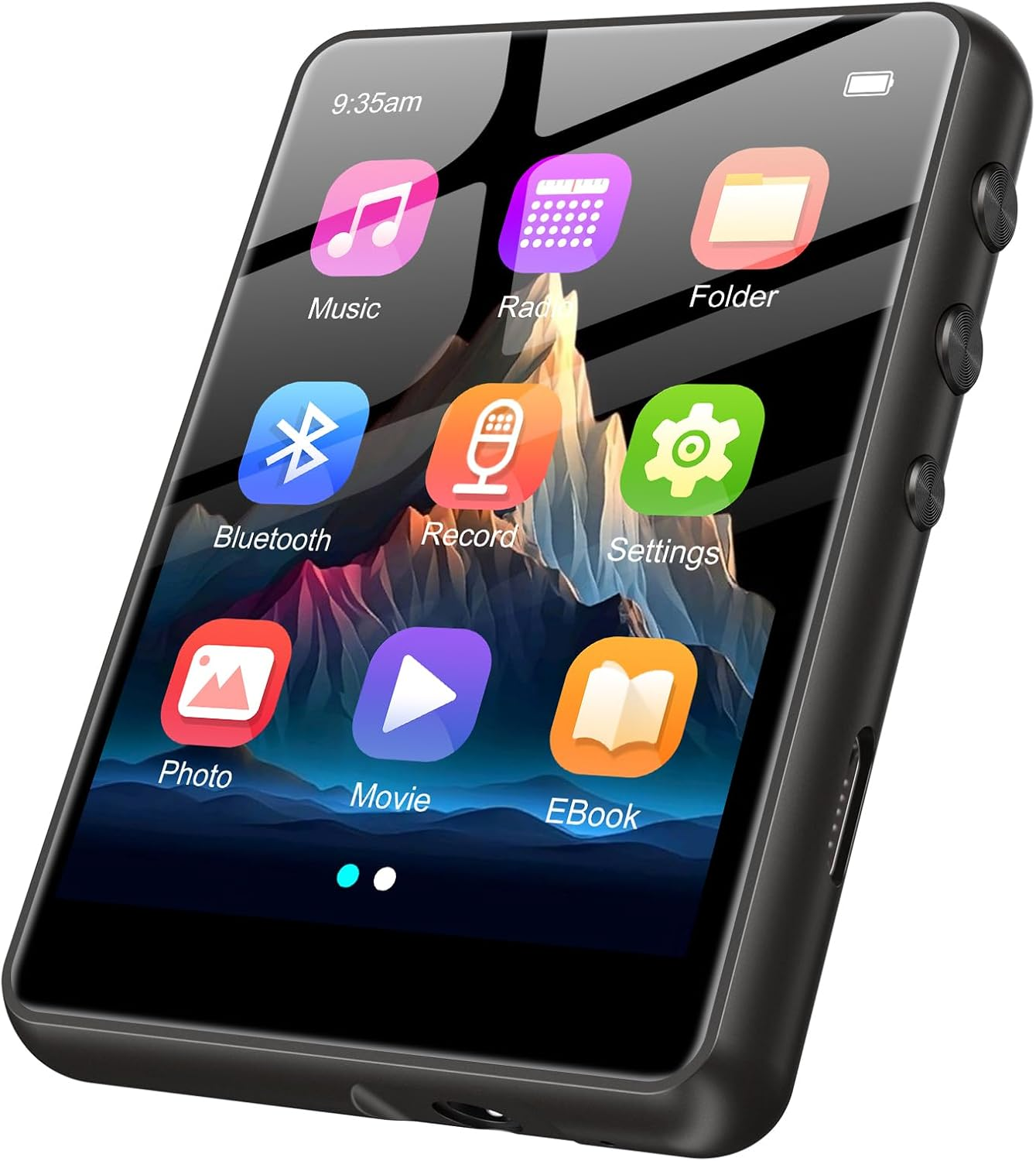 128GB MP3 Player with Bluetooth 5.4, 2.4" Portable Hifi Music Player with FM Radio/Hd Speaker/E-Book/Photo/Video/Alarm Clock, Walkman Digital Music Player Earphones Included