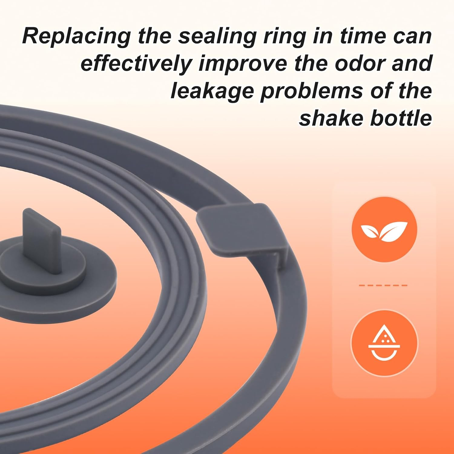6 Pieces Replacement Gasket Compatible with VOLTRX Electric Protein Shaker Bottle 24Oz, Leakproof Gaskets Sealing Parts Silicone BPA Free Sealing Ring for Spout Lid image number 1