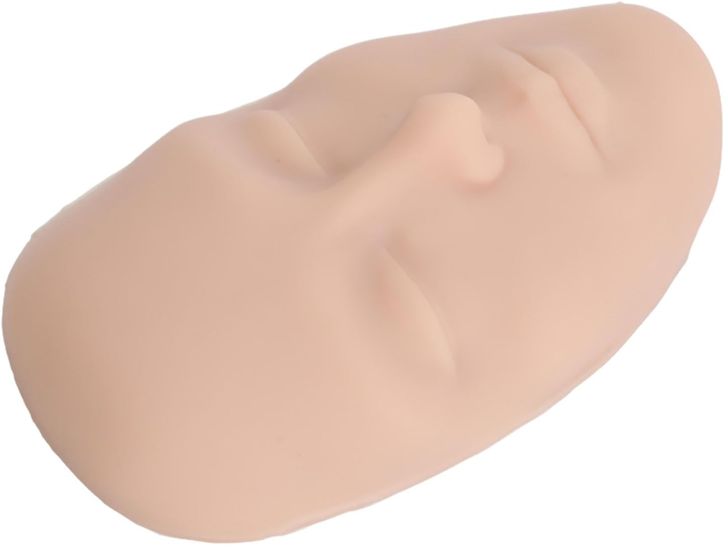 Cryfokt 3D Silicone Makeup Practice Face Board Reusable Cosmetic Mannequin with 7PCS Brush for Beginner, Portable Beauty Training Tool for Makeup Artists (Medium Skin Color)